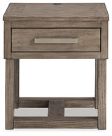 Signature Design by Ashley® Loyaska - Grayish Brown - Rectangular End Table | Meri Furniture