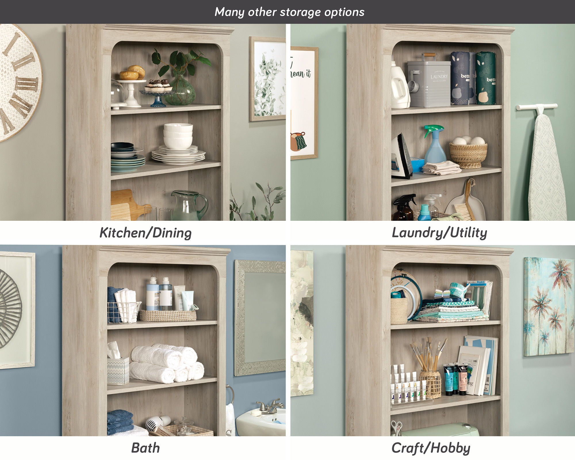 5-Shelf Bookcase in Chalked Chestnut