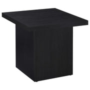 Devar - Square Engineered Laminate End Side Table - Black