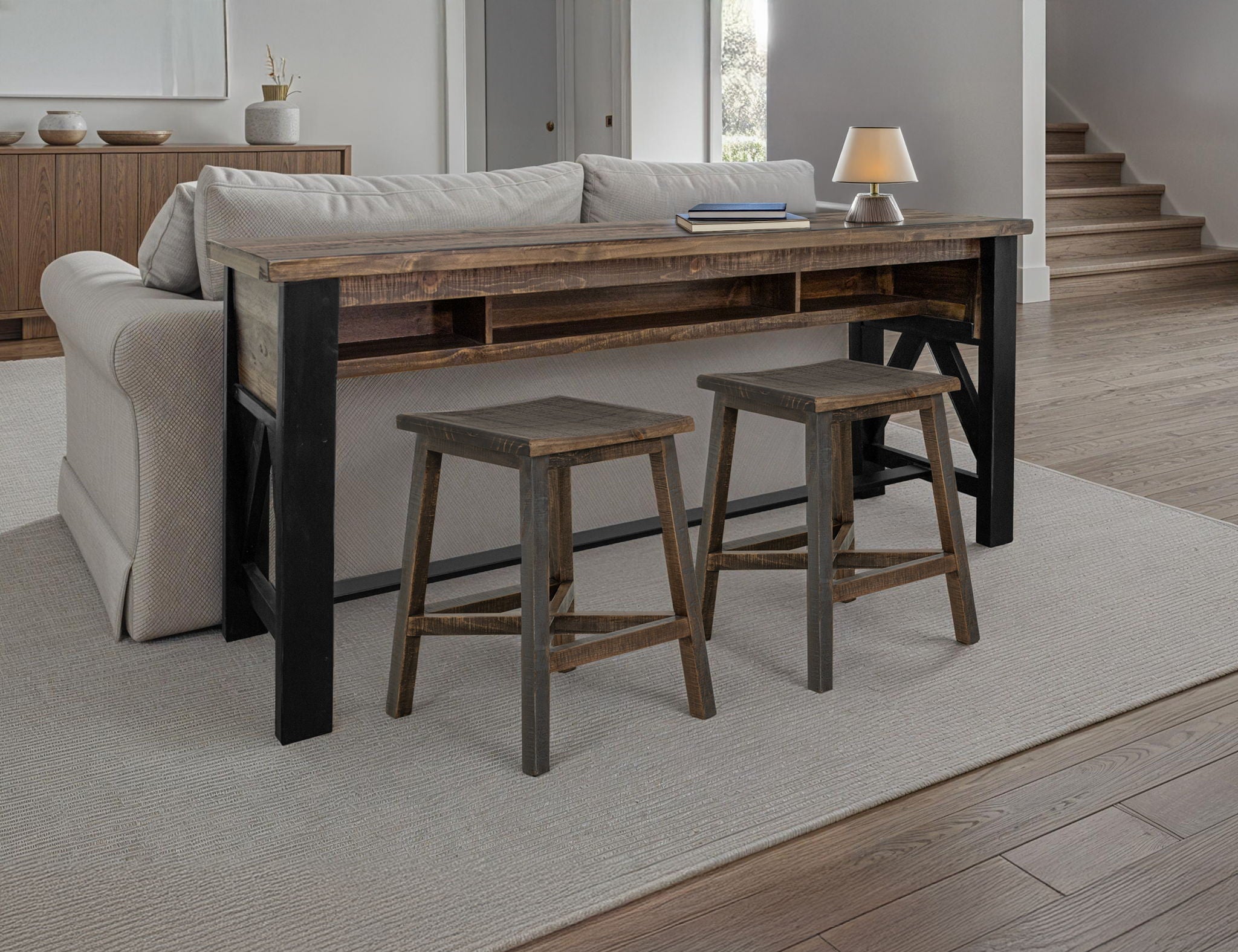 Loft - Counter Height Sofa Table - Two Tone Gray / Brown