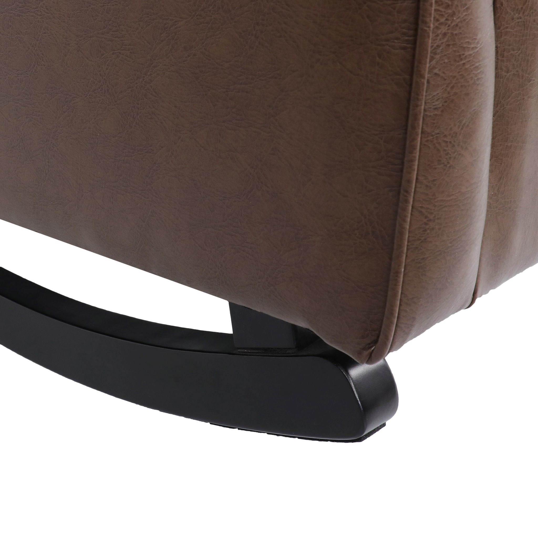 Amedou - Contemporary Tufted Wingback Rocking Chair - Dark Brown