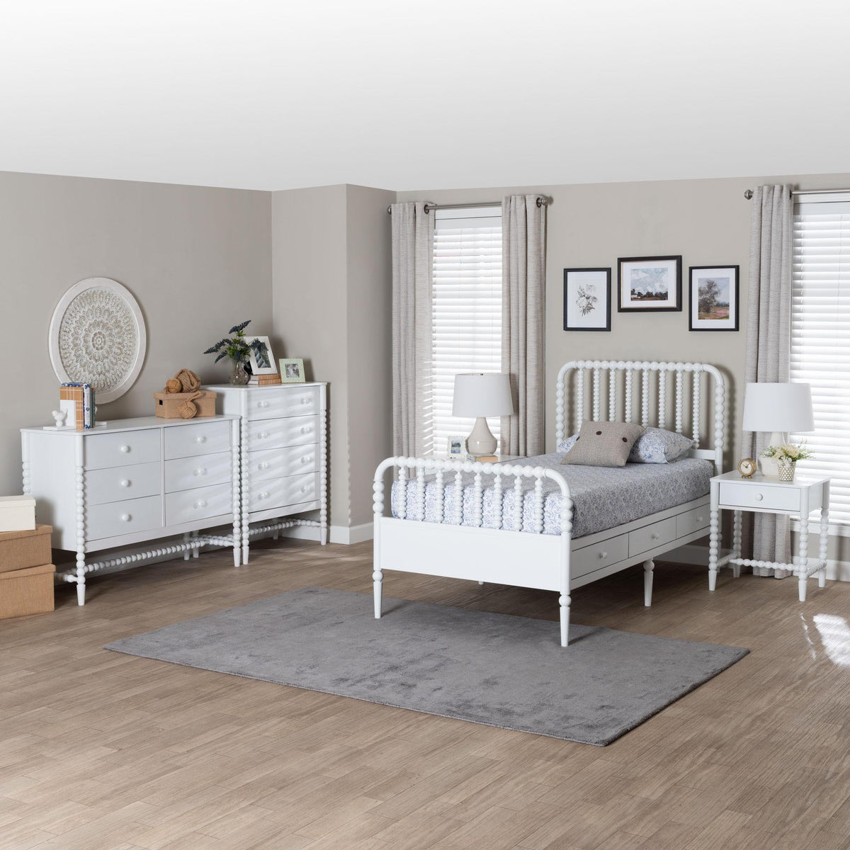Lucera 5-Piece Bedroom Set, Twin, White