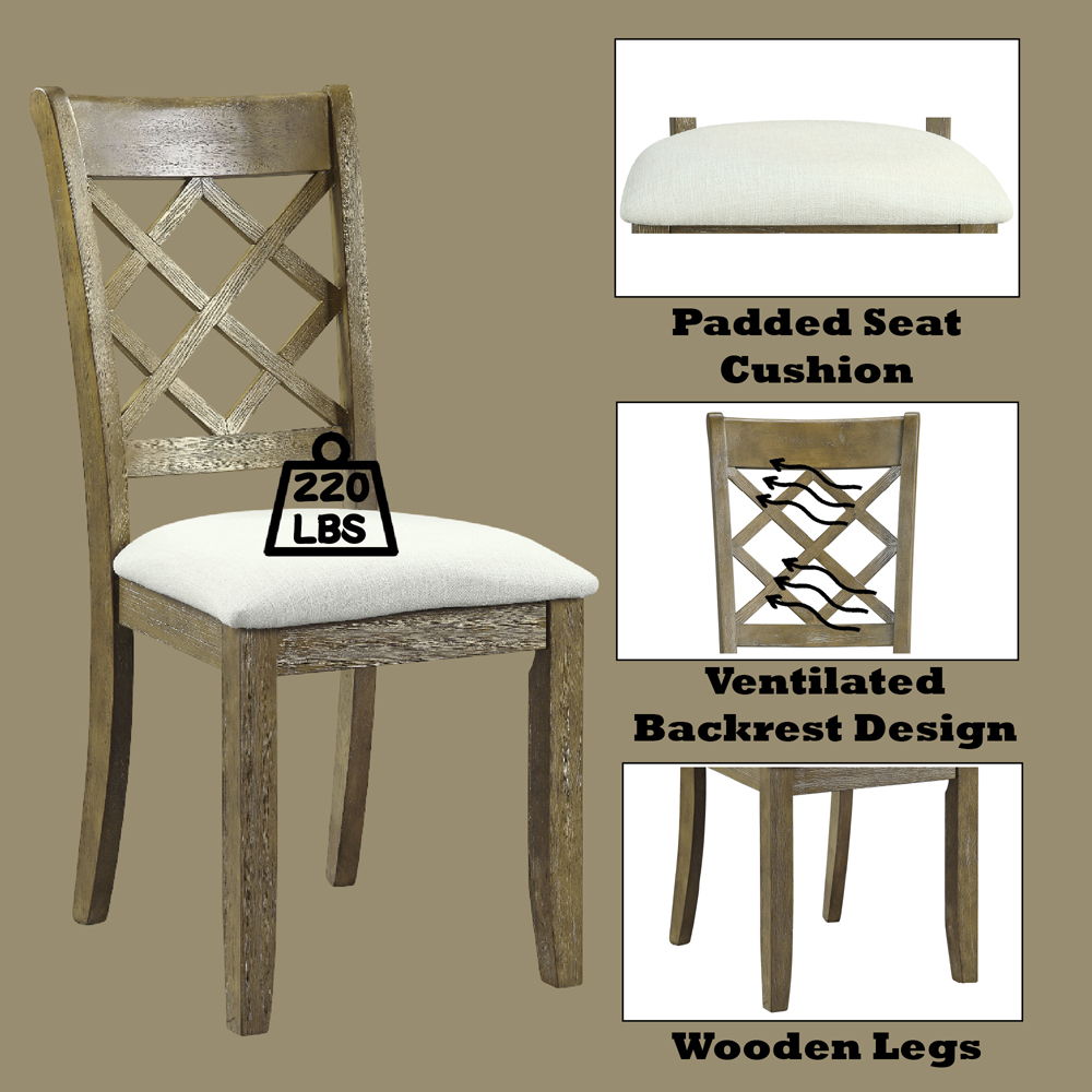Karsen - Side Chair Set of 2) - Beige Linen & Rustic Oak