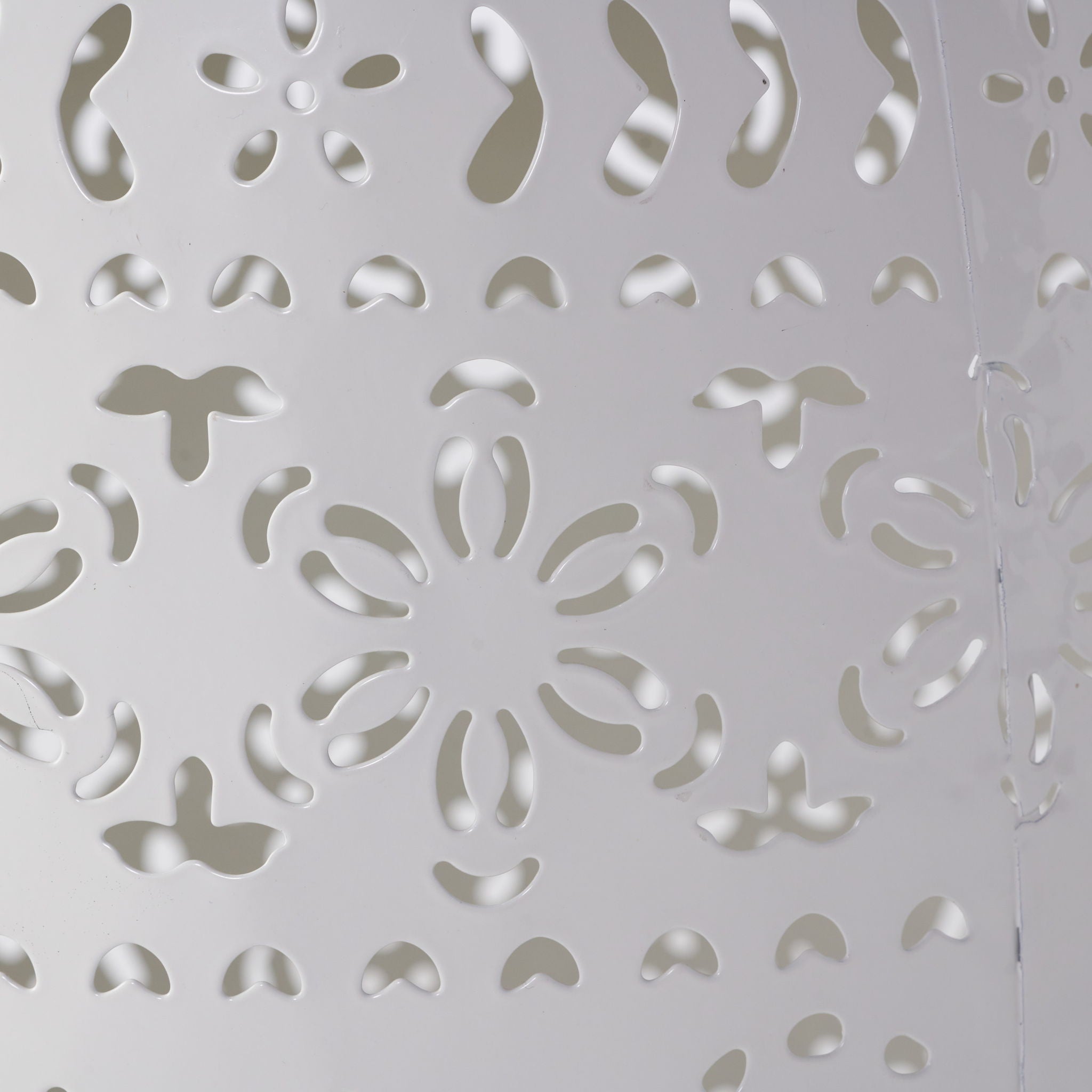 Transitional Ruby - Side Table With Lace Cut Design - White