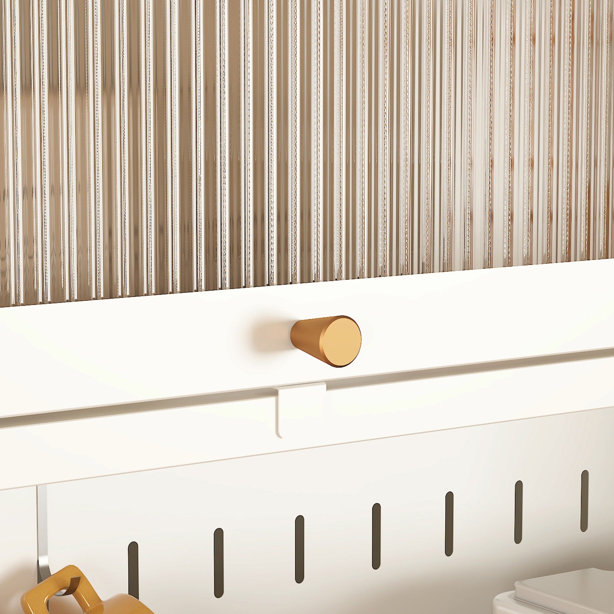 Contemporary Kitchen Pantry Cabinet With Glass Doors, Adjustable Shelves, Steel - Brushed Nickel