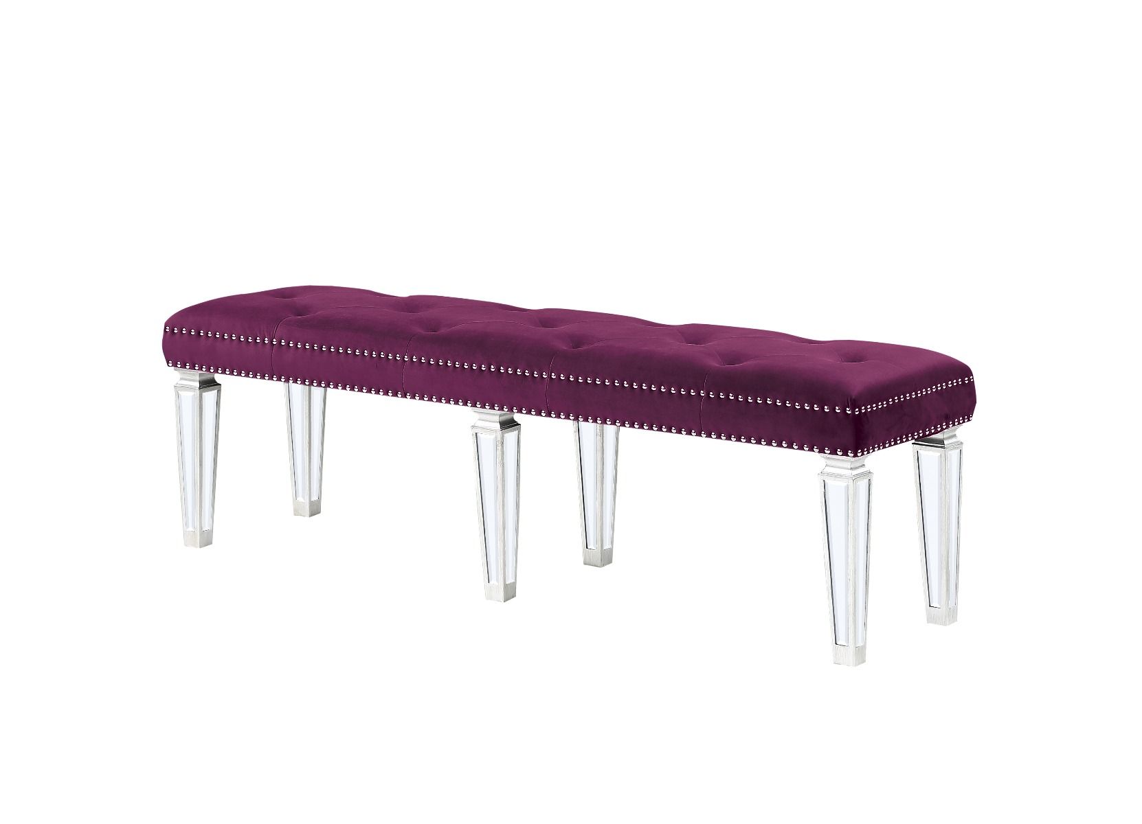 ACME The Varian Bench provides a commanding presence in any room. This contemporary bench features a upholstered seat cushion in luxurious upholstery with elegantly tapered legs. | Meri Furniture