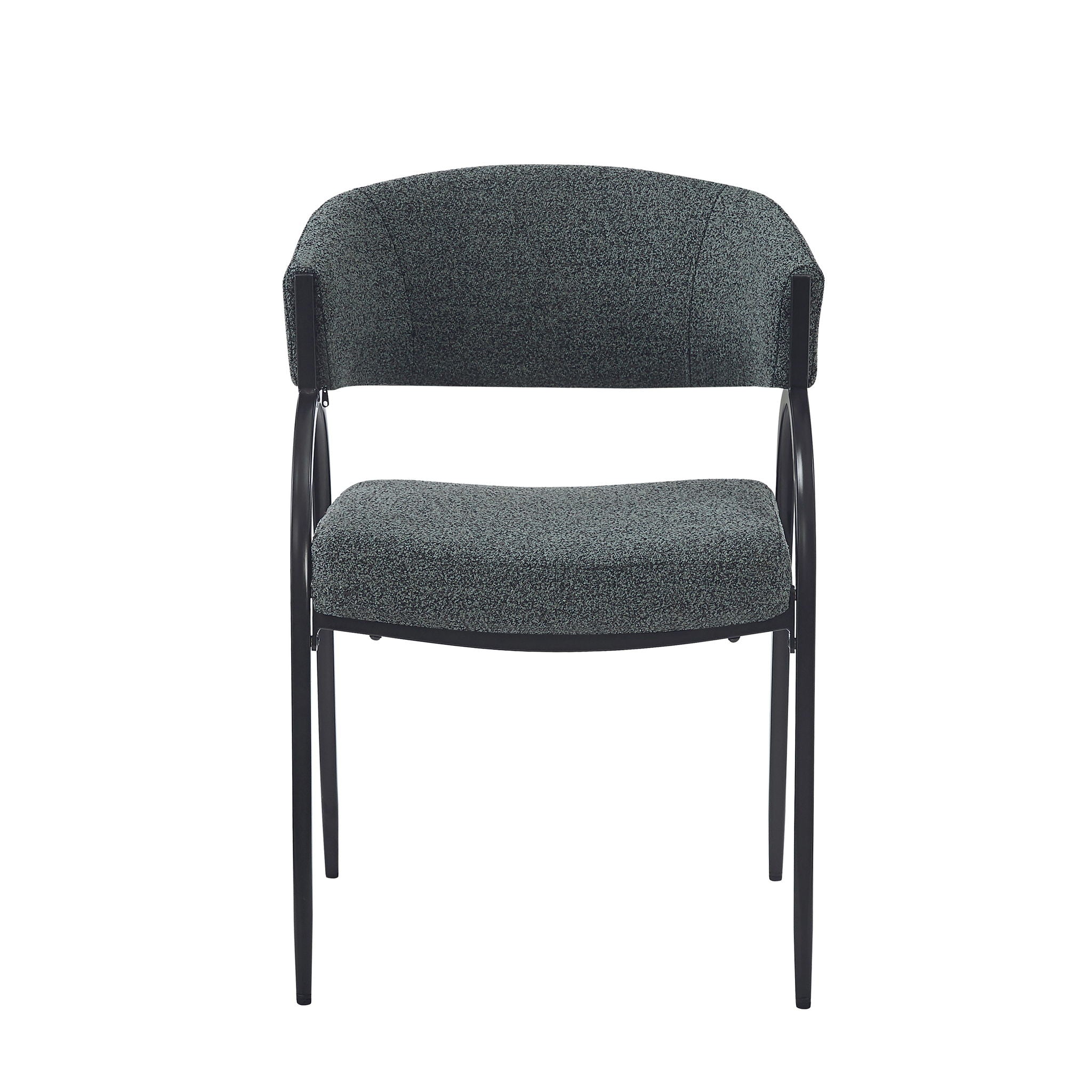 Contemporary Upholstered Dining Chairs With Metal Legs (Set of 2)