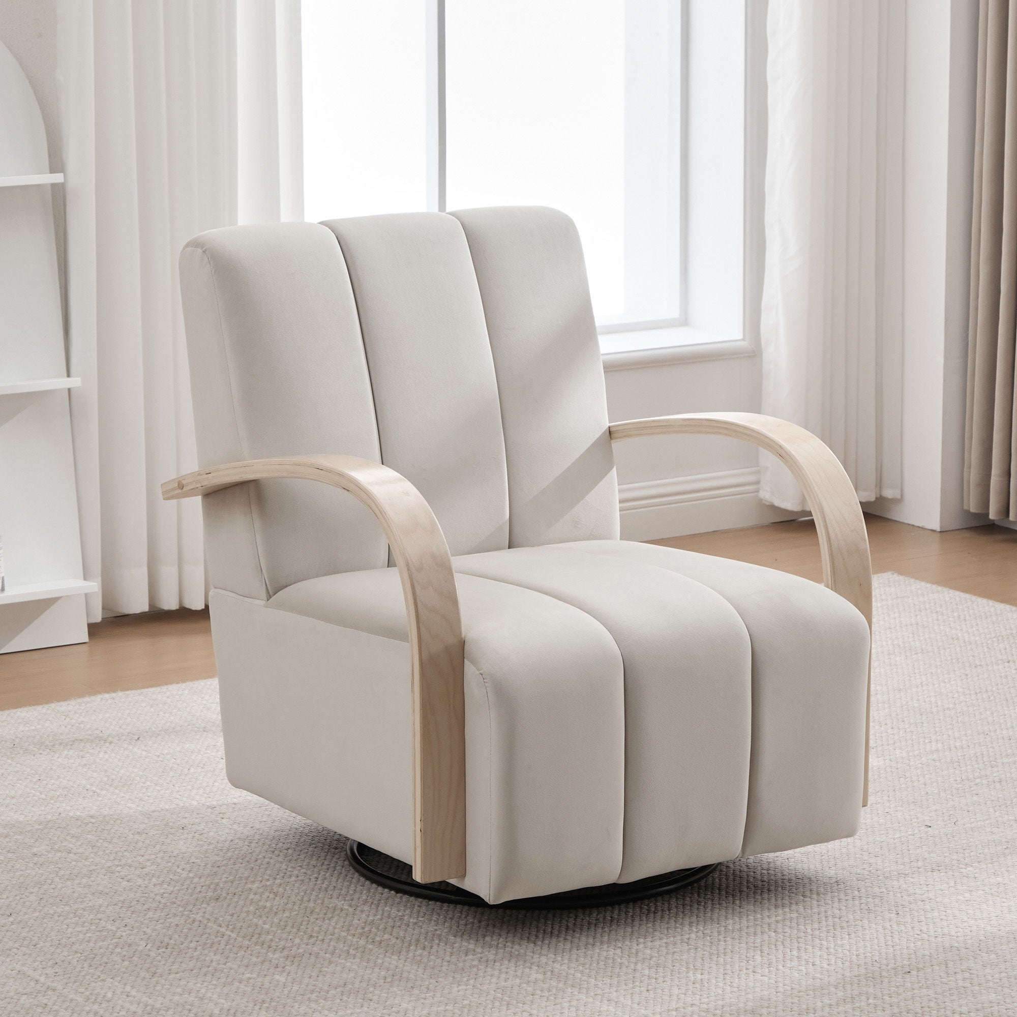 360° Swivel Accent Chair With Armrests
