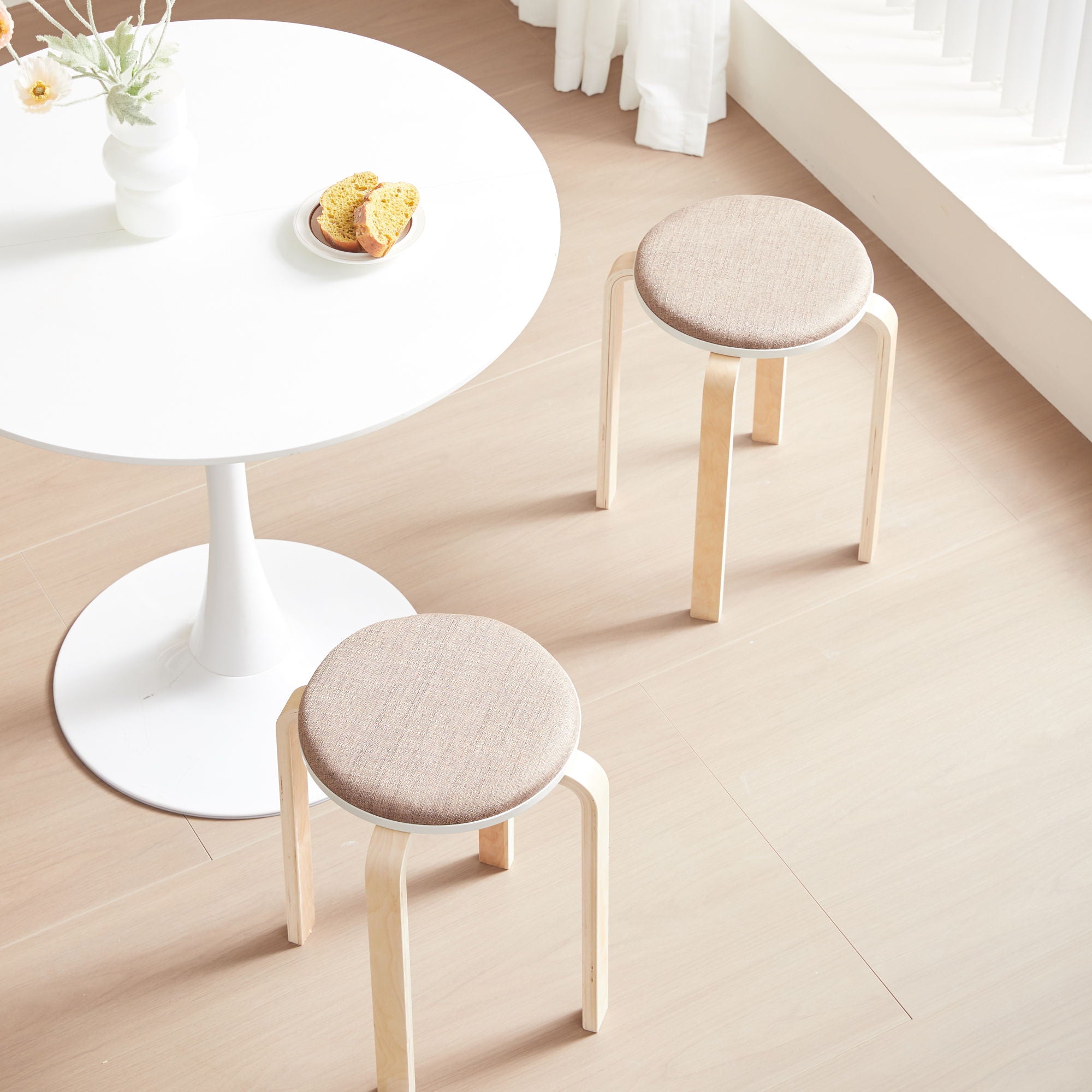 Stackable Round Backless Stools (Set of 4)