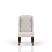 Upholstered Wing Host Chair - Light Gray