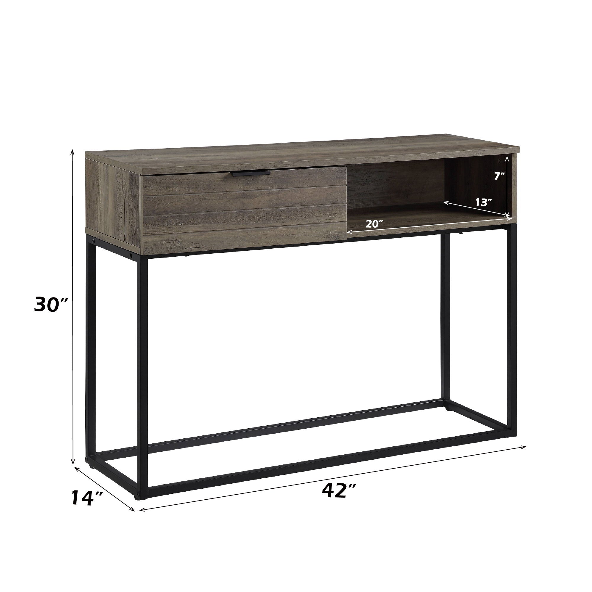 Galeno - Writing Desk - Rustic Oak & Black