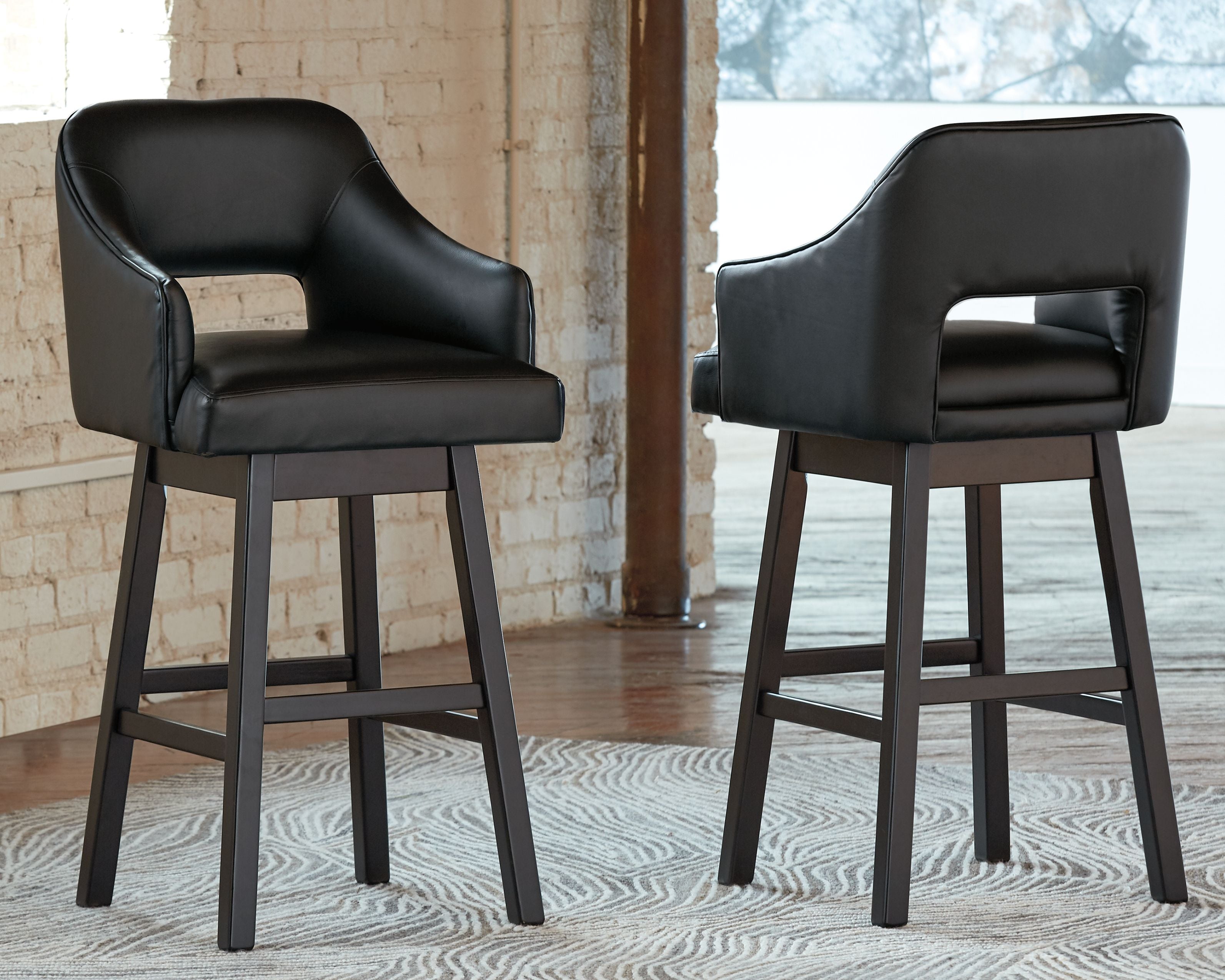 Signature Design by Ashley® Tallenger - Upholstered Swivel Barstool (Set of 2) | Meri Furniture