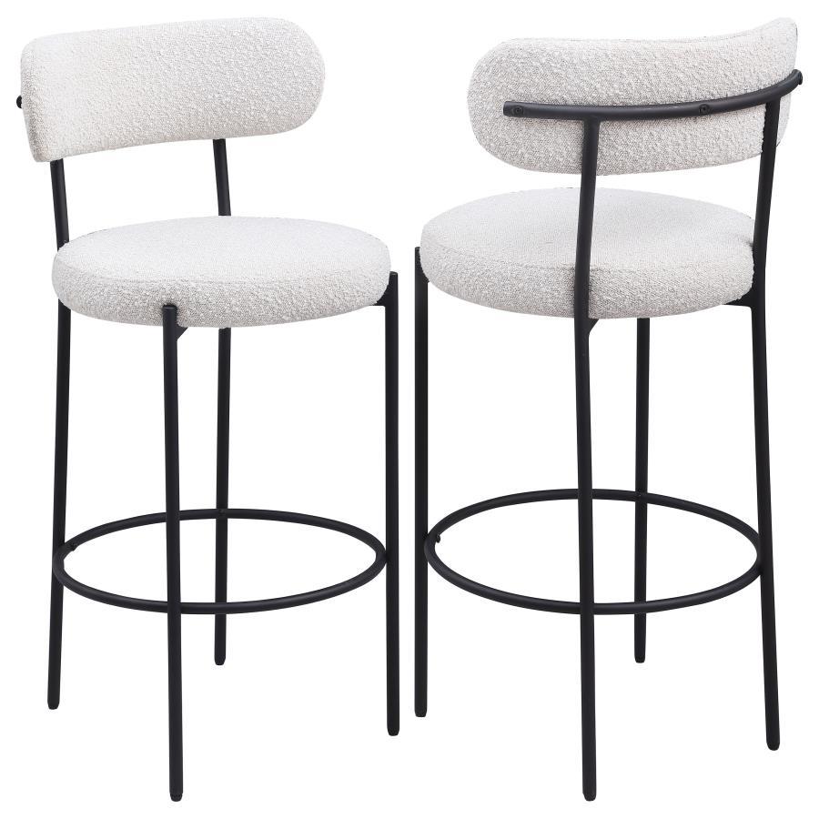 Coaster Fine Furniture Viola - Boucle Upholstered Bar Stool (Set of 2) | Meri Furniture