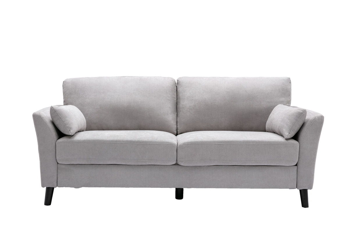 Damian Light Gray Woven Fabric Sofa Loveseat Chair Living Room Set