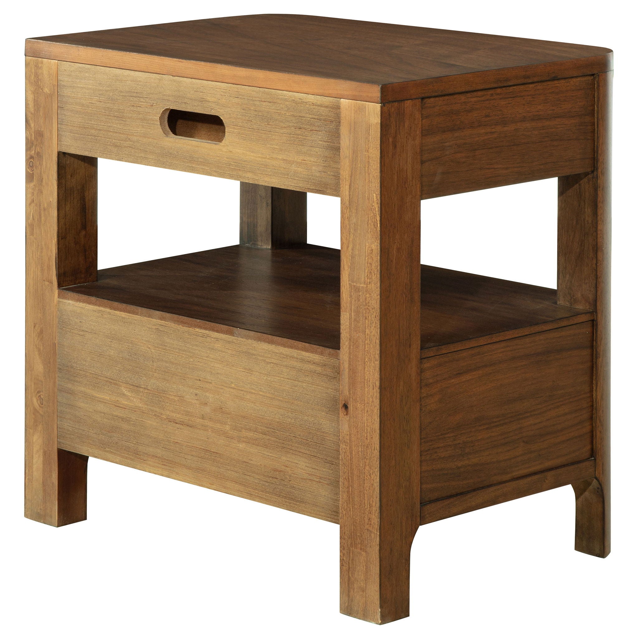 Verona - 2 Drawer Bedside Table With Hidden Storage - Walnut