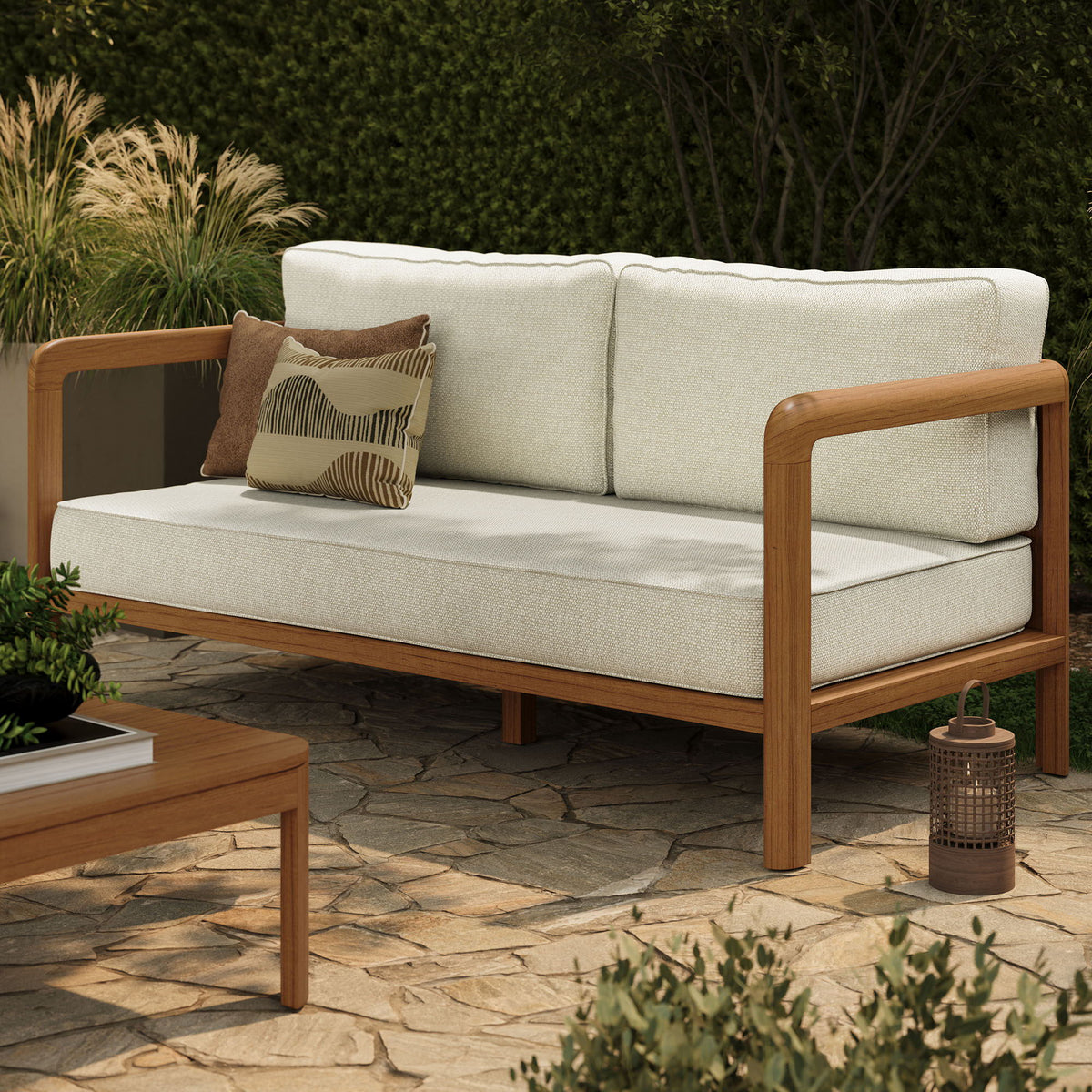 Kona Outdoor Patio Teak Wood Loveseat by Modway