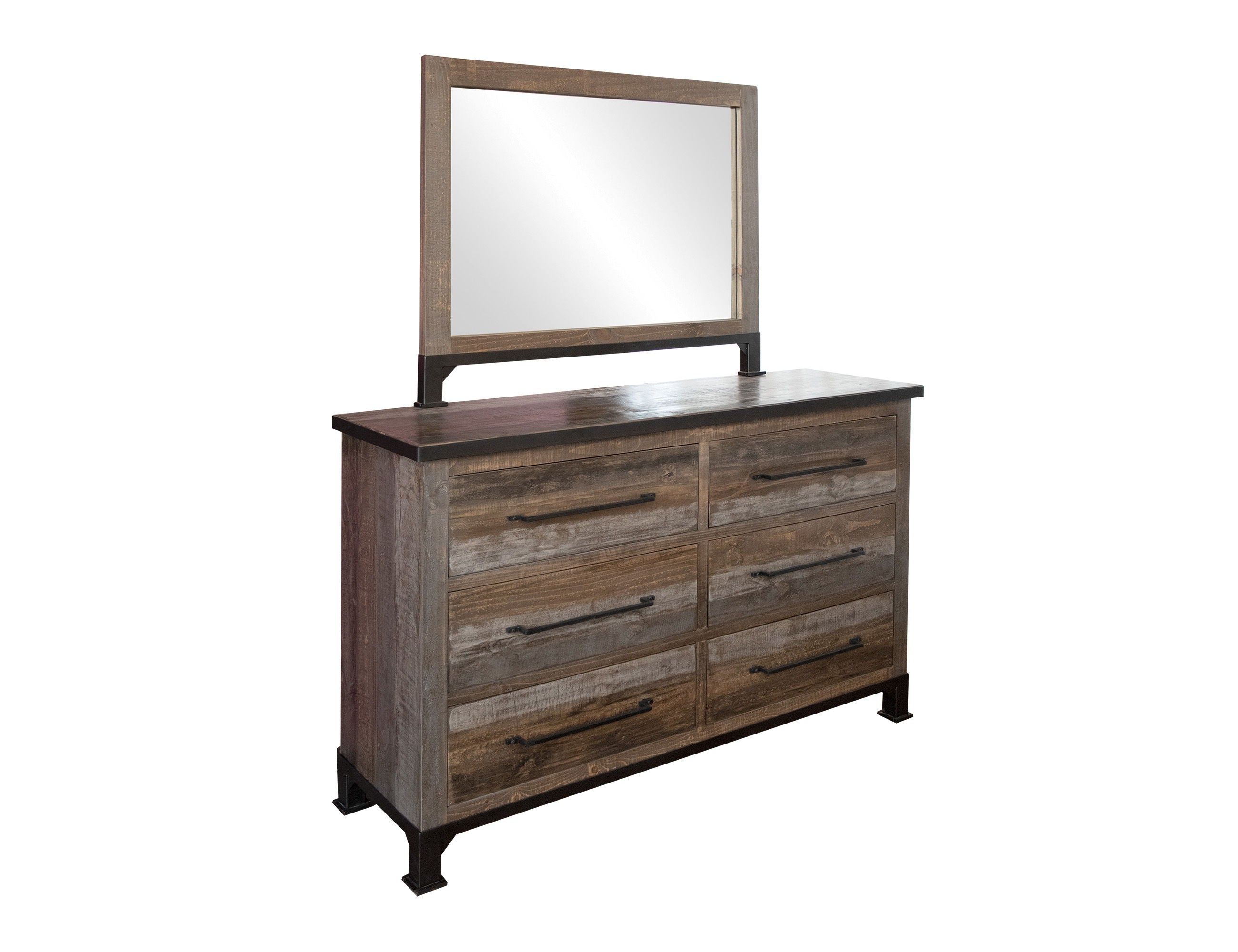 International Furniture Direct Antique Gray - Dresser - Gray / Brown | Meri Furniture