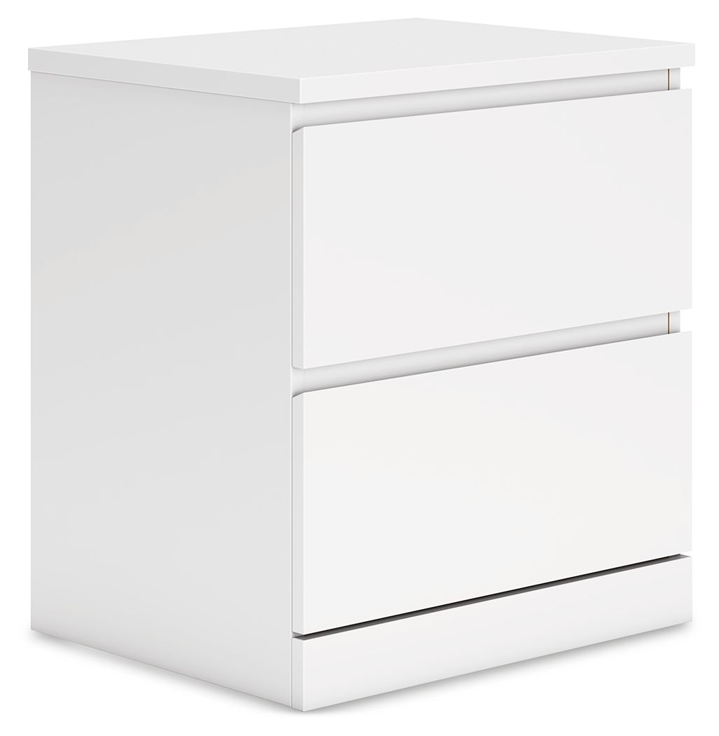 Signature Design by Ashley® Onita - White - Two Drawer Night Stand | Meri Furniture
