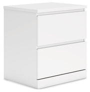 Signature Design by Ashley® Onita - White - Two Drawer Night Stand | Meri Furniture