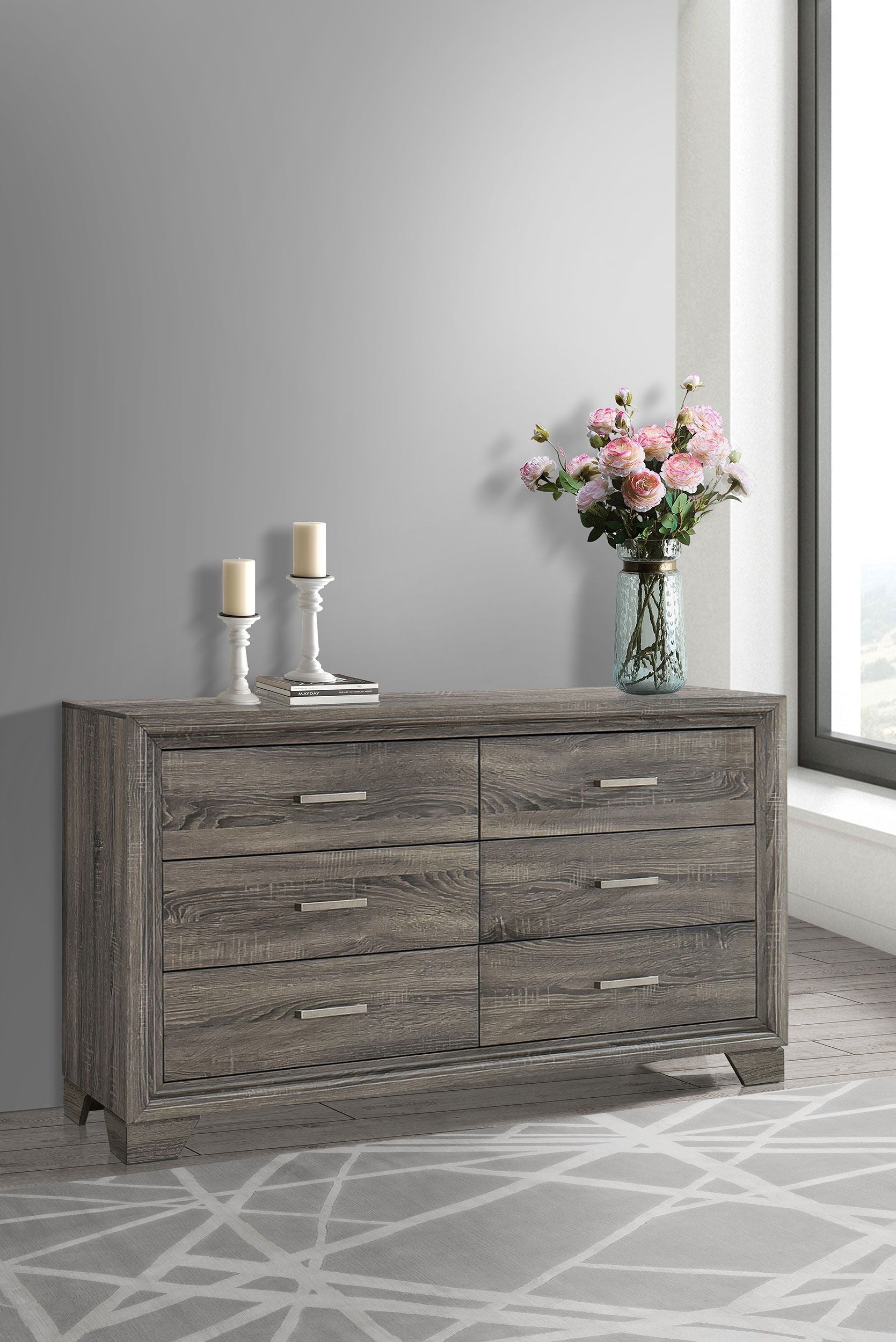 Coaster Fine Furniture Wright - 6-Drawer Dresser Cabinet - Brown Oak | Meri Furniture