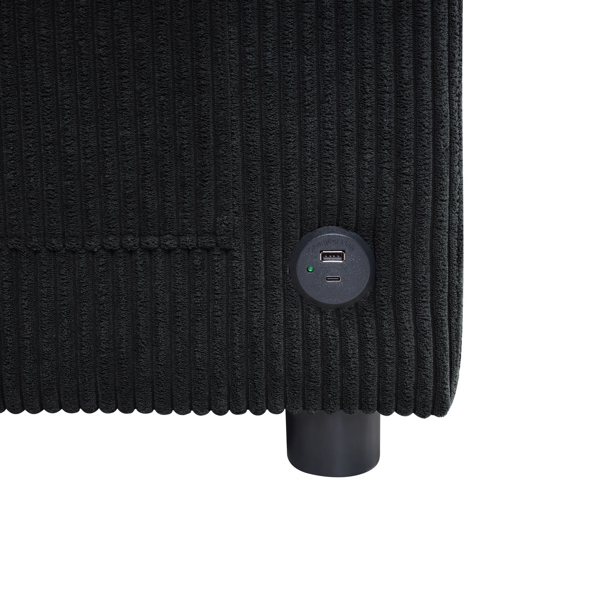 Sleeper Sofa With Foldable Mattress, USB Ports, Side Table & Storage Pocket