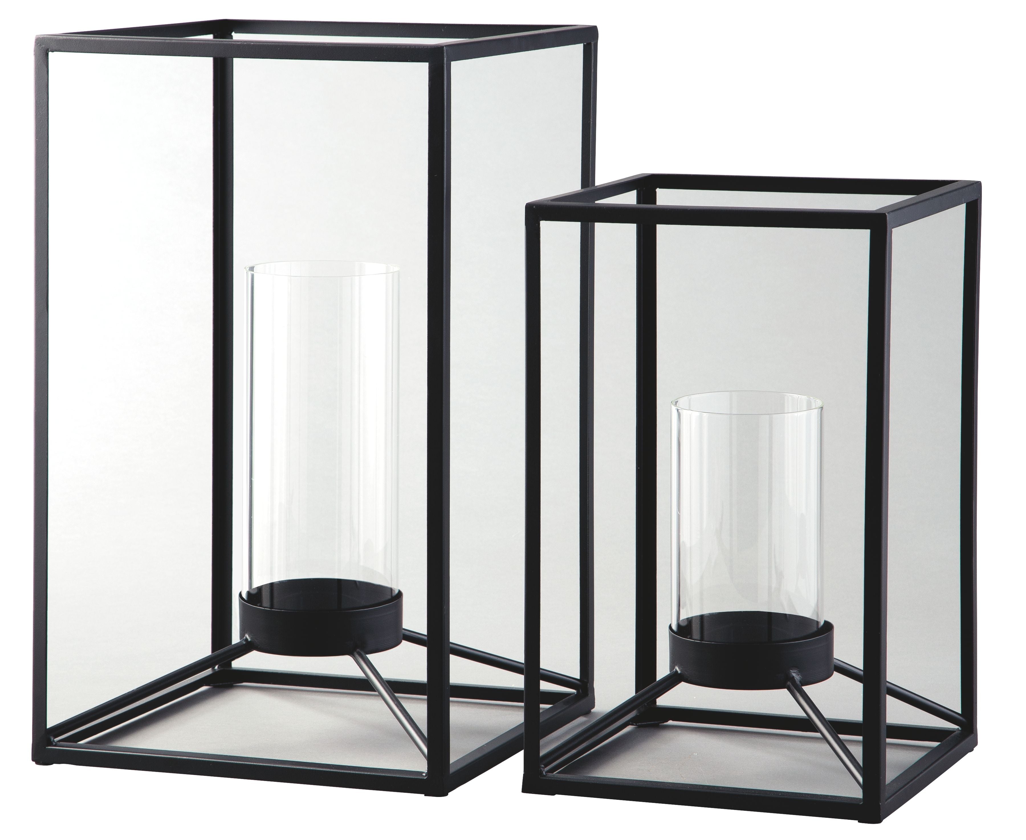 Ashley Furniture Dimtrois - Black - Lantern Set (Set of 2) | Meri Furniture