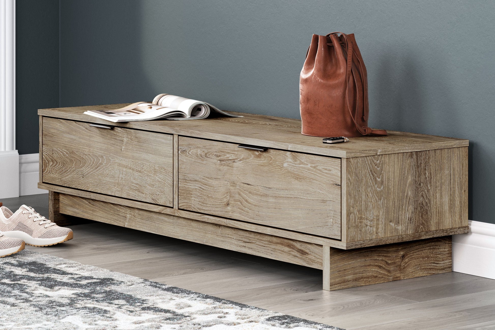 Ashley Furniture Oliah - Natural - Storage Bench | Meri Furniture
