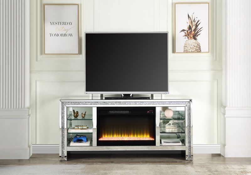 ACME Noralie - TV Stand - Mirrored - 28" | Meri Furniture