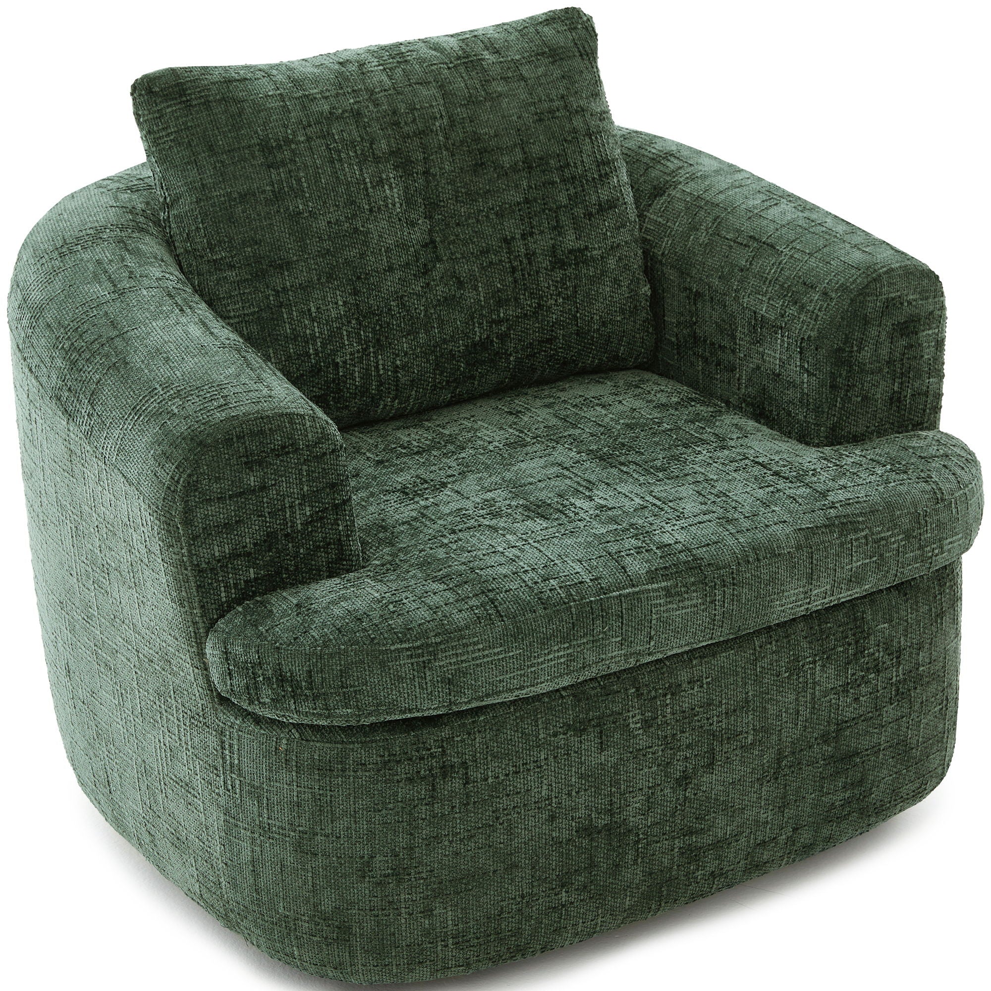 Modern Swivel Barrel Chair With Dual-Layer Cushion