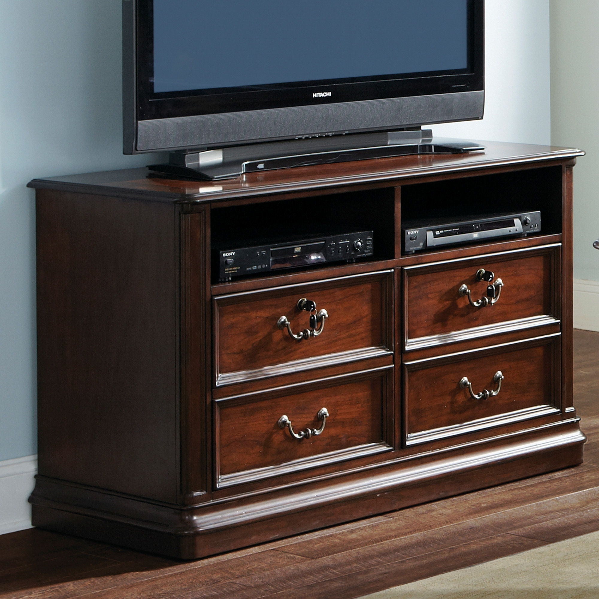 Liberty Furniture Brayton Manor - Jr Executive Media Lateral File - Dark Brown | Meri Furniture
