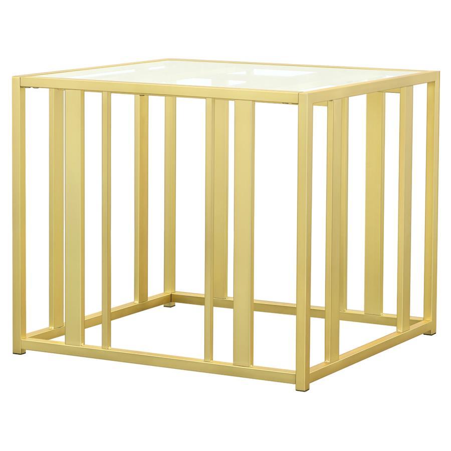 Coaster Fine Furniture Adri - Rectangular Glass Top Side End Table | Meri Furniture