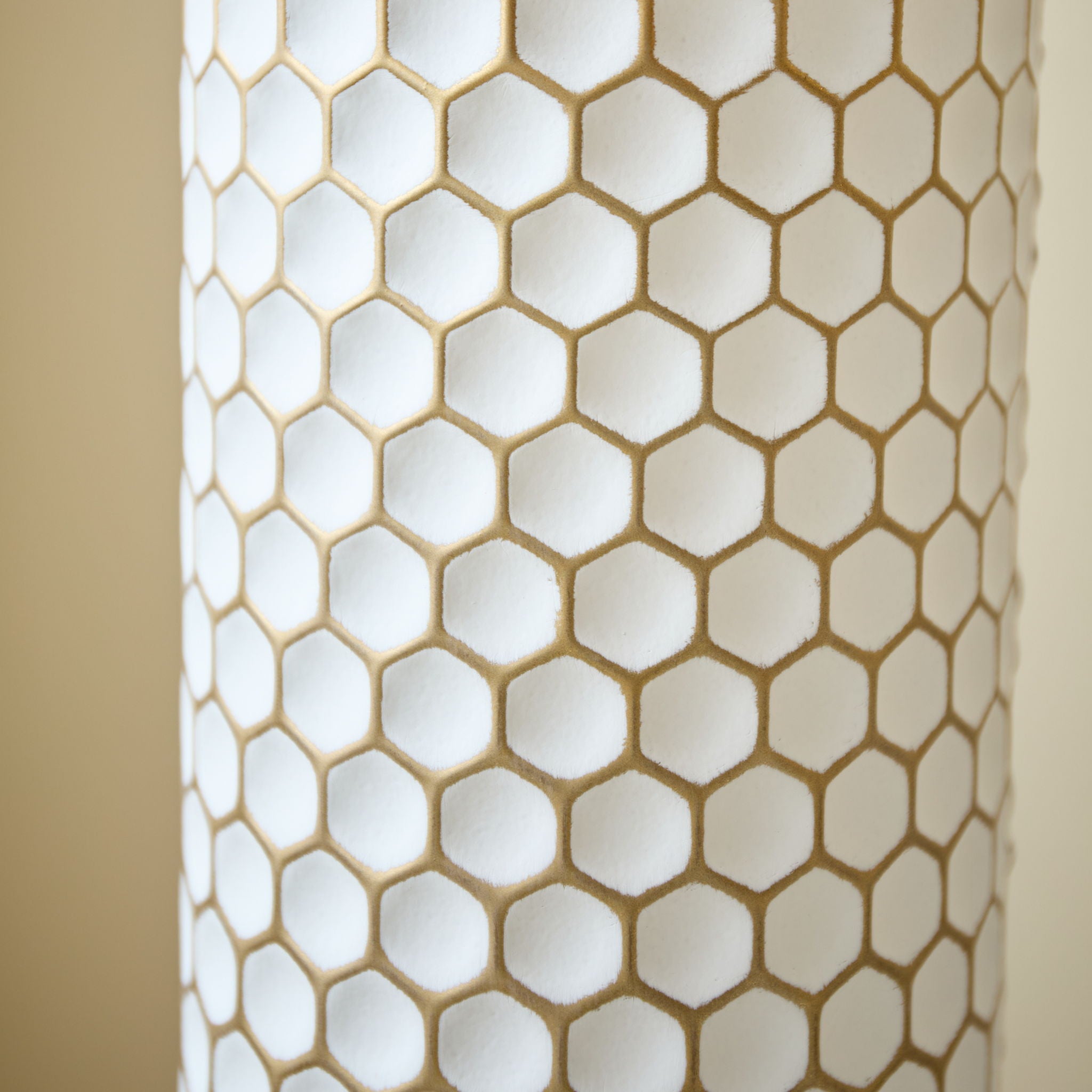 3 Piece Set Gorgeous Home Decoration Large Glazed Floor Vase Decoration Home Droplet Shaped - Gold / White