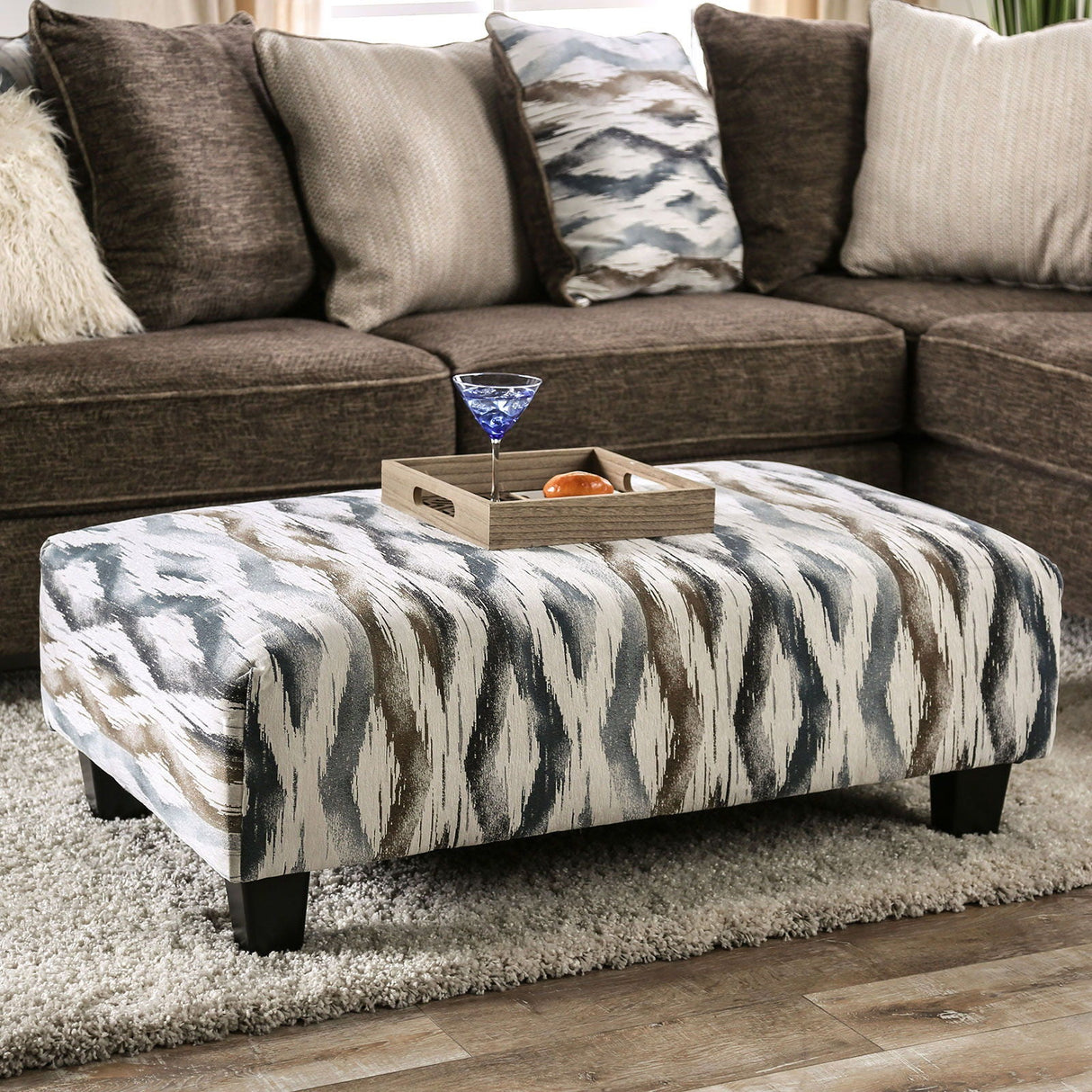 Furniture of America Kempston - Ottoman - Multi | Meri Furniture