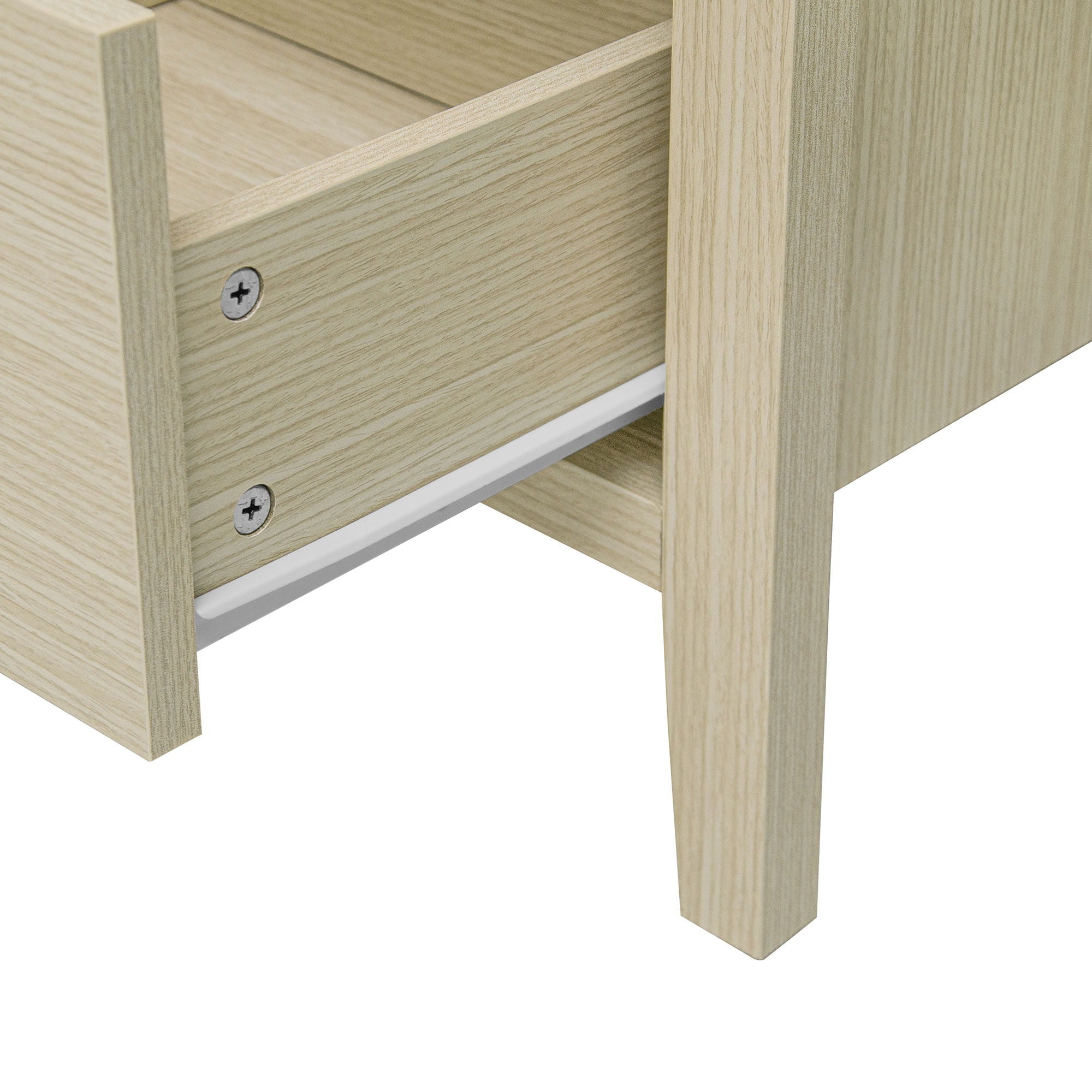 Hollowed Out Cabinet With 2 Door 3 Drawers, American Furniture, Suitable For Bedroom, Living Room, Study - Natural