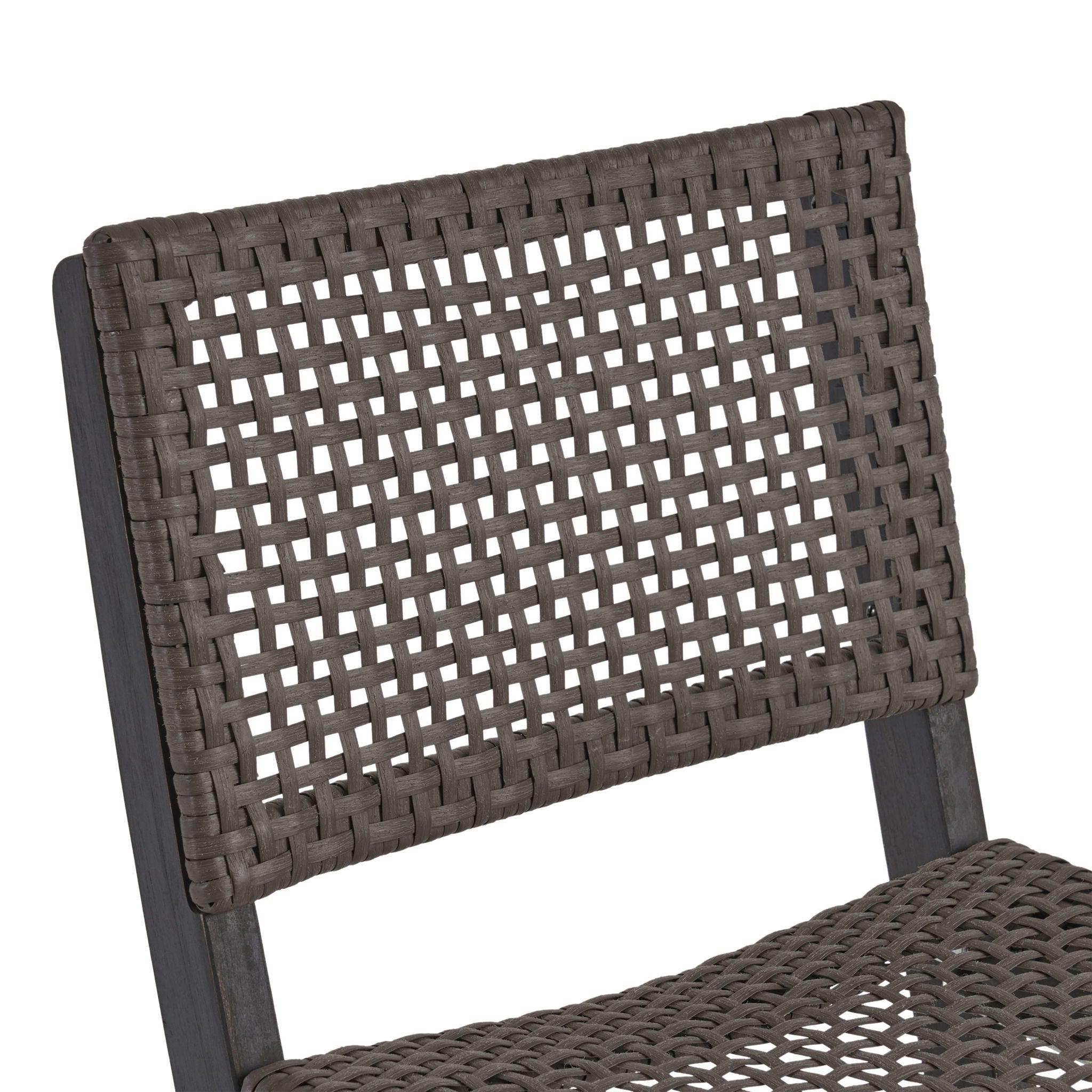 Outdoor Folding Acacia Wood Barstools With Rattan Backrest And Seat