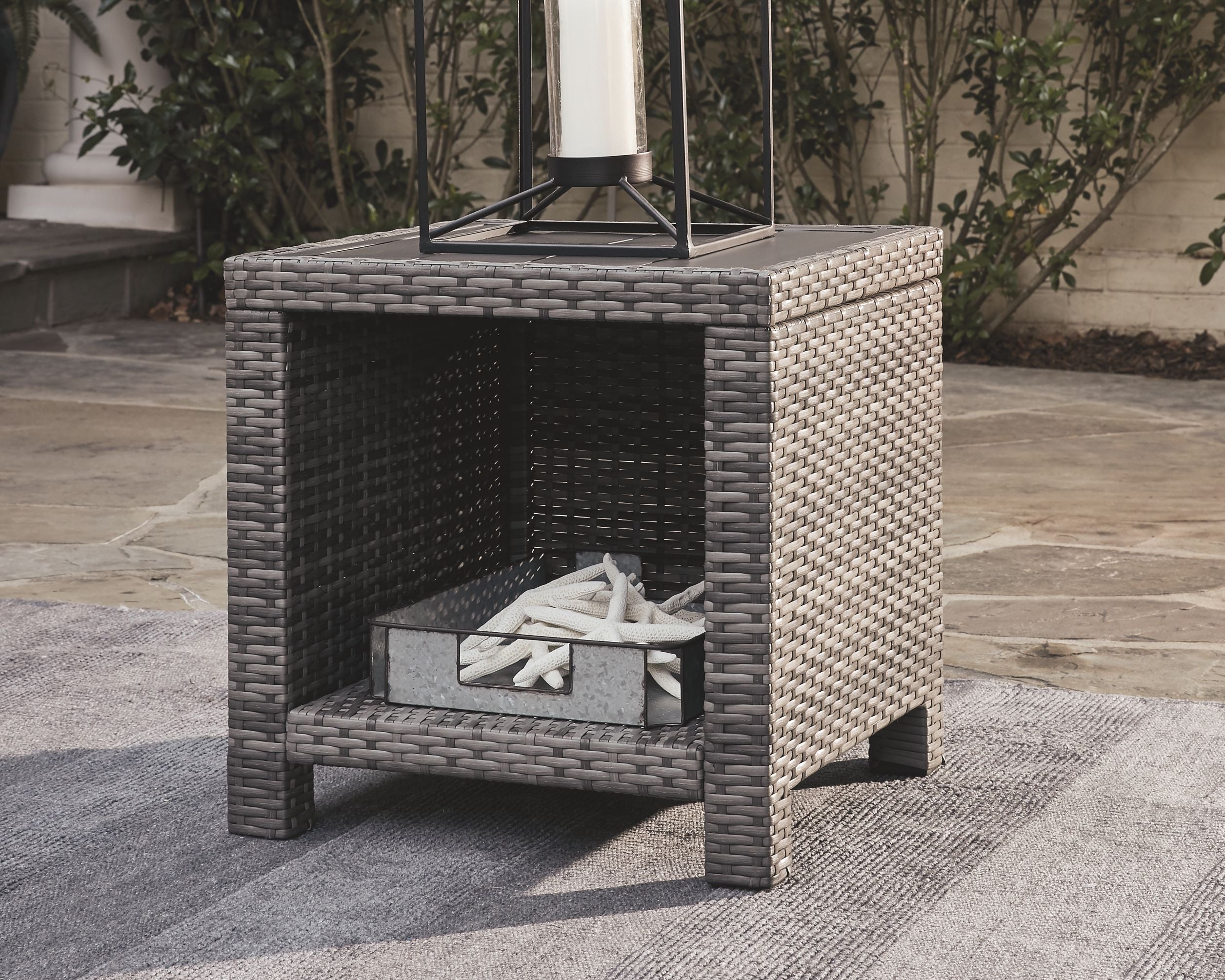 Ashley Furniture Salem - Gray - Square End Table | Meri Furniture