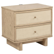 Kailani - 2-Drawer Nightstand Bedside Table - Beige Oak