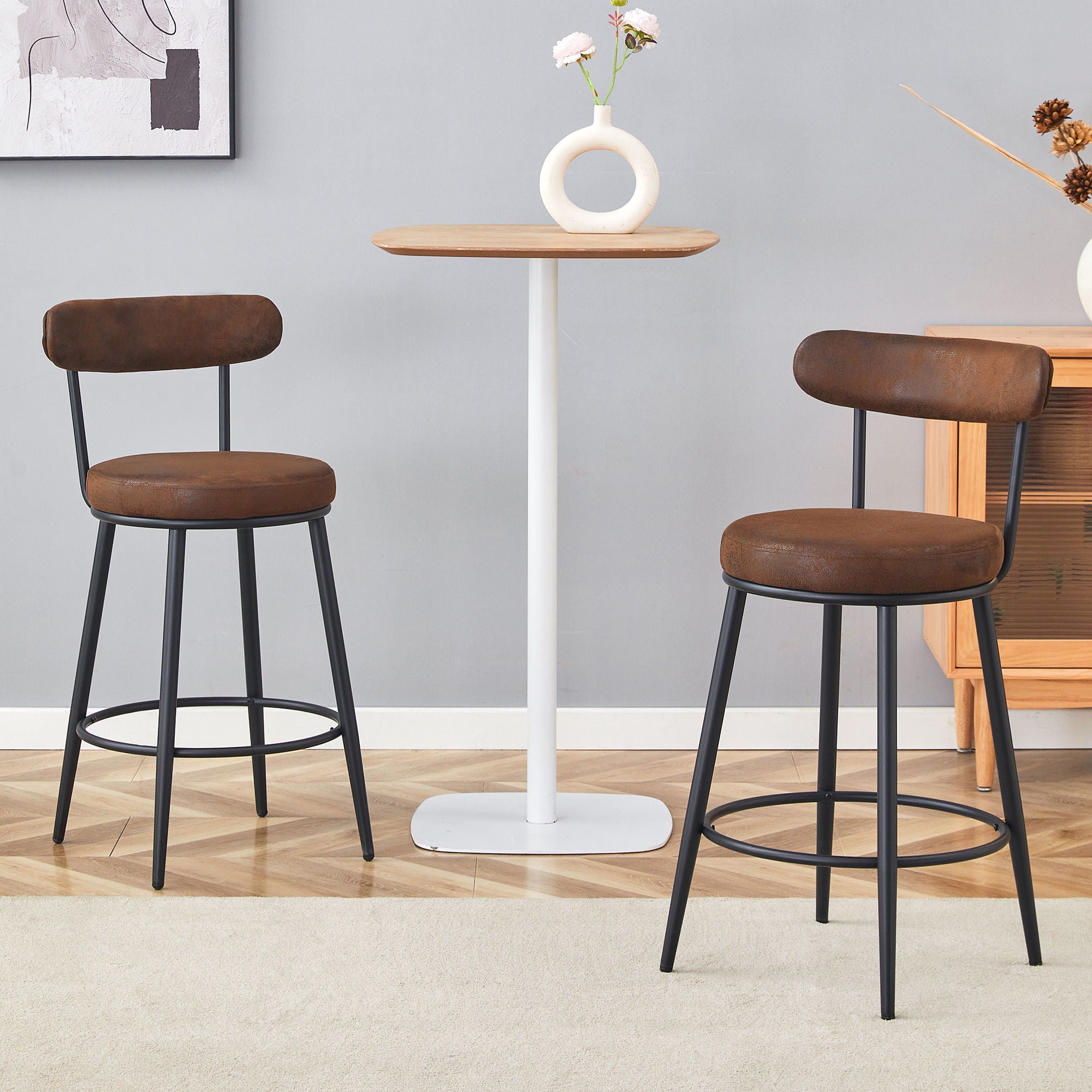 Fashionable Ergonomic High Legged Bar Chairs (Set of 2)
