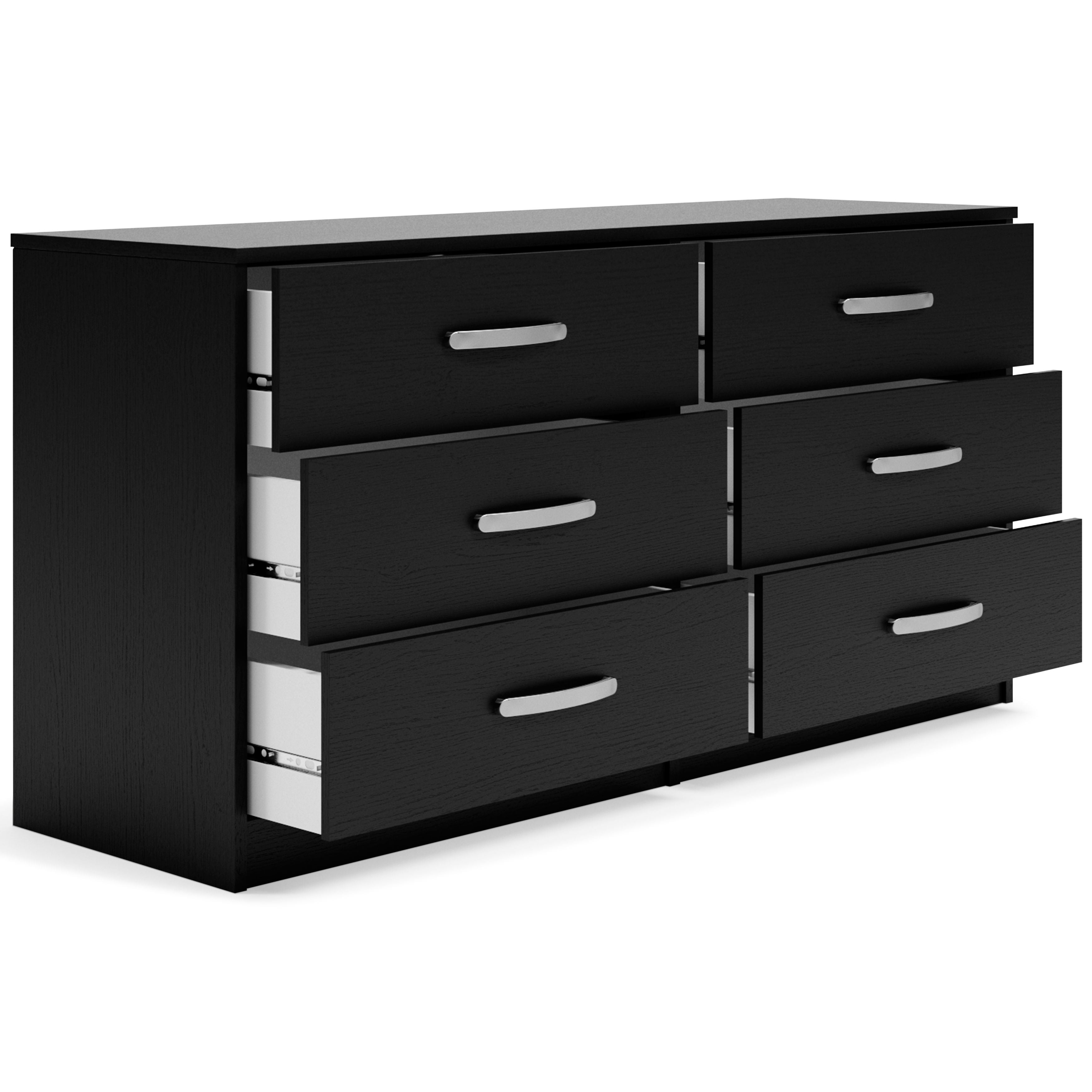 Signature Design by Ashley® Finch - Black - Six Drawer Dresser - 29'' Height | Meri Furniture
