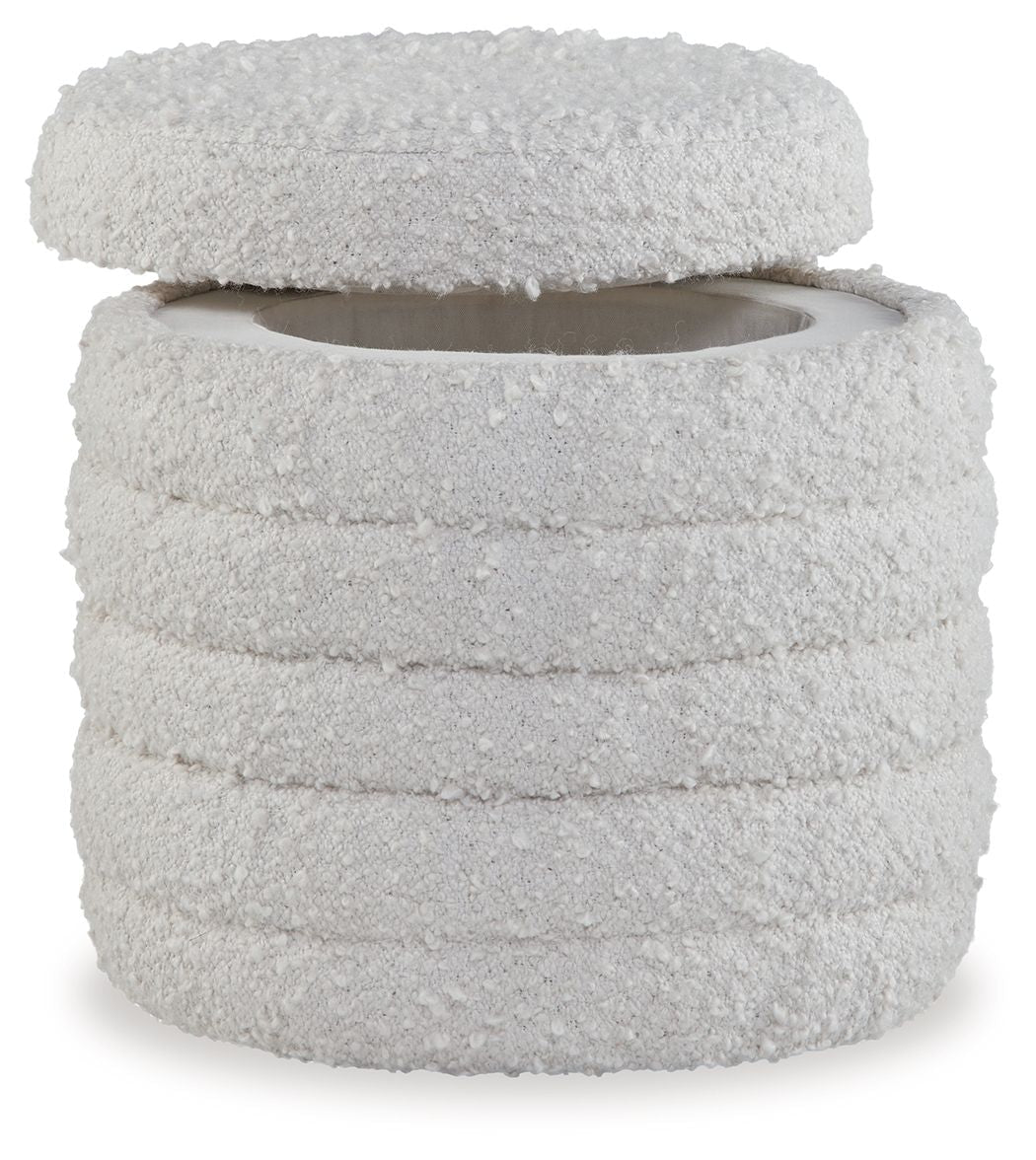 Signature Design by Ashley® Duntler - Ivory - Storage Ottoman | Meri Furniture