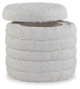 Signature Design by Ashley® Duntler - Ivory - Storage Ottoman | Meri Furniture