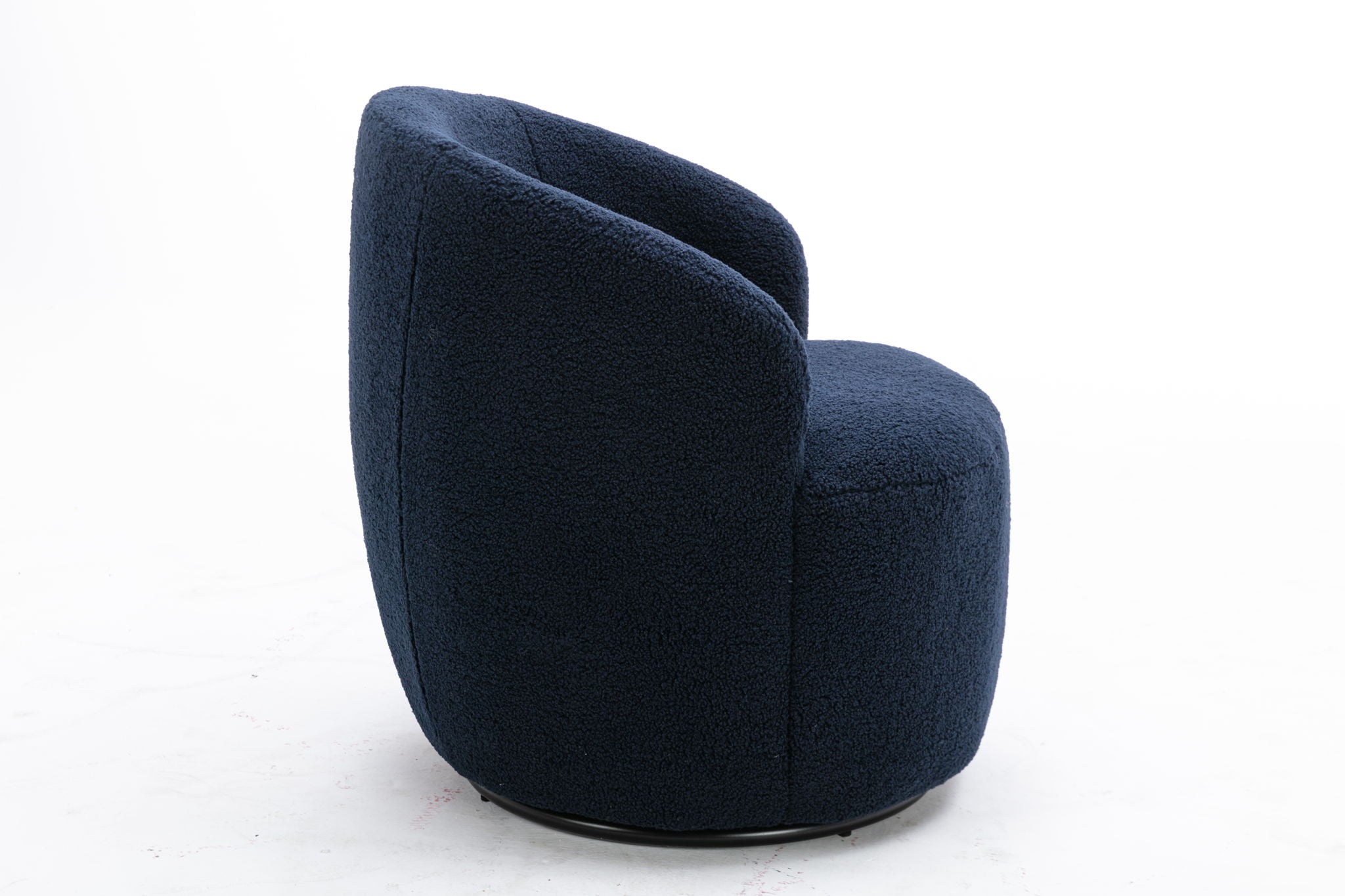 Teddy Fabric Swivel Accent Armchair Barrel Chair With Powder Coating Metal Ring