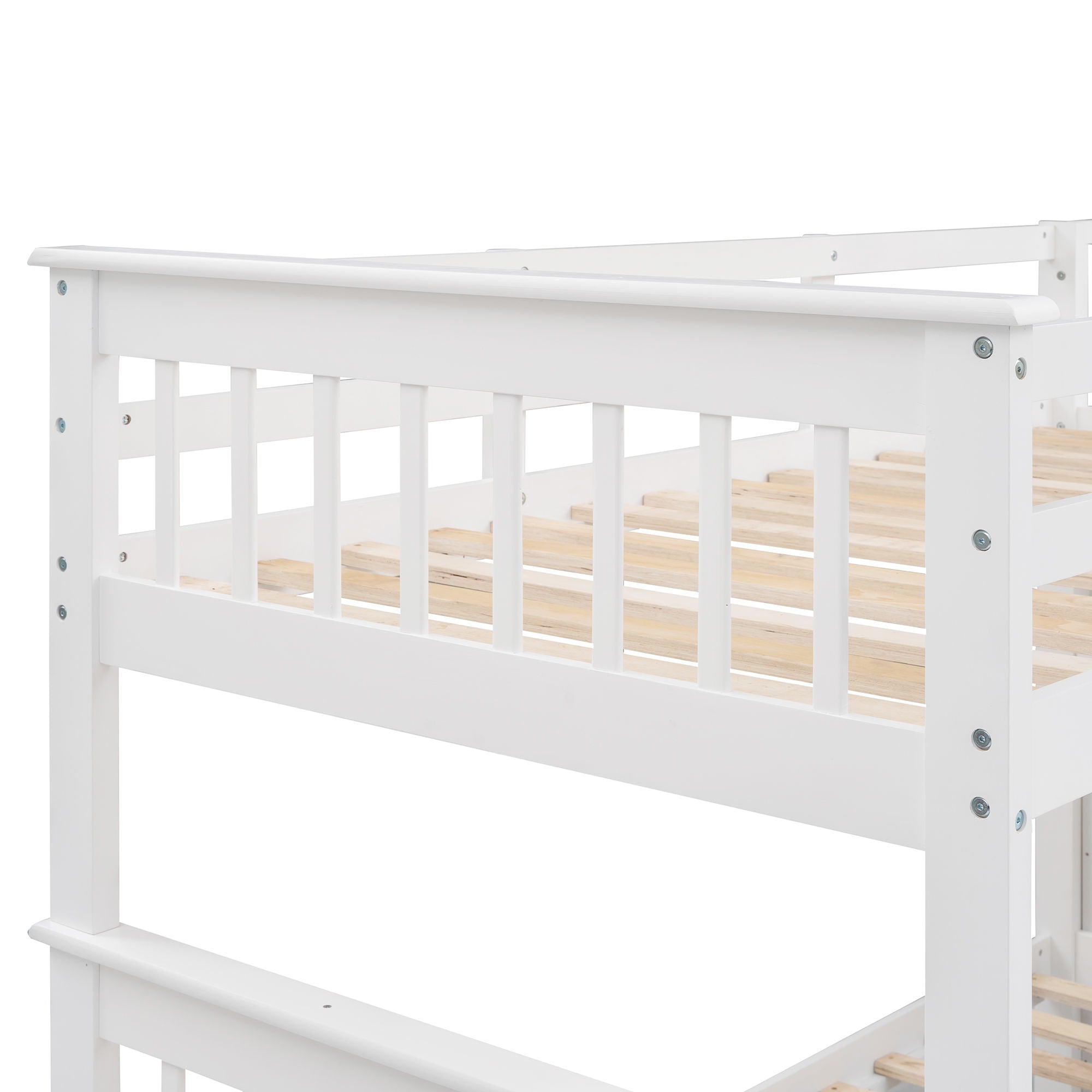 Stairway Bunk Bed With Storage And Guard Rail For Bedroom
