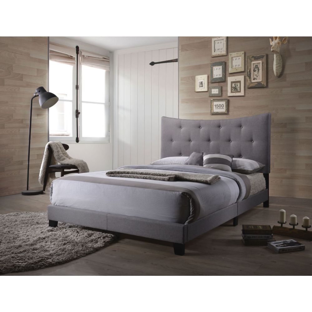 ACME Venacha - Queen Bed - Gray Fabric | Meri Furniture