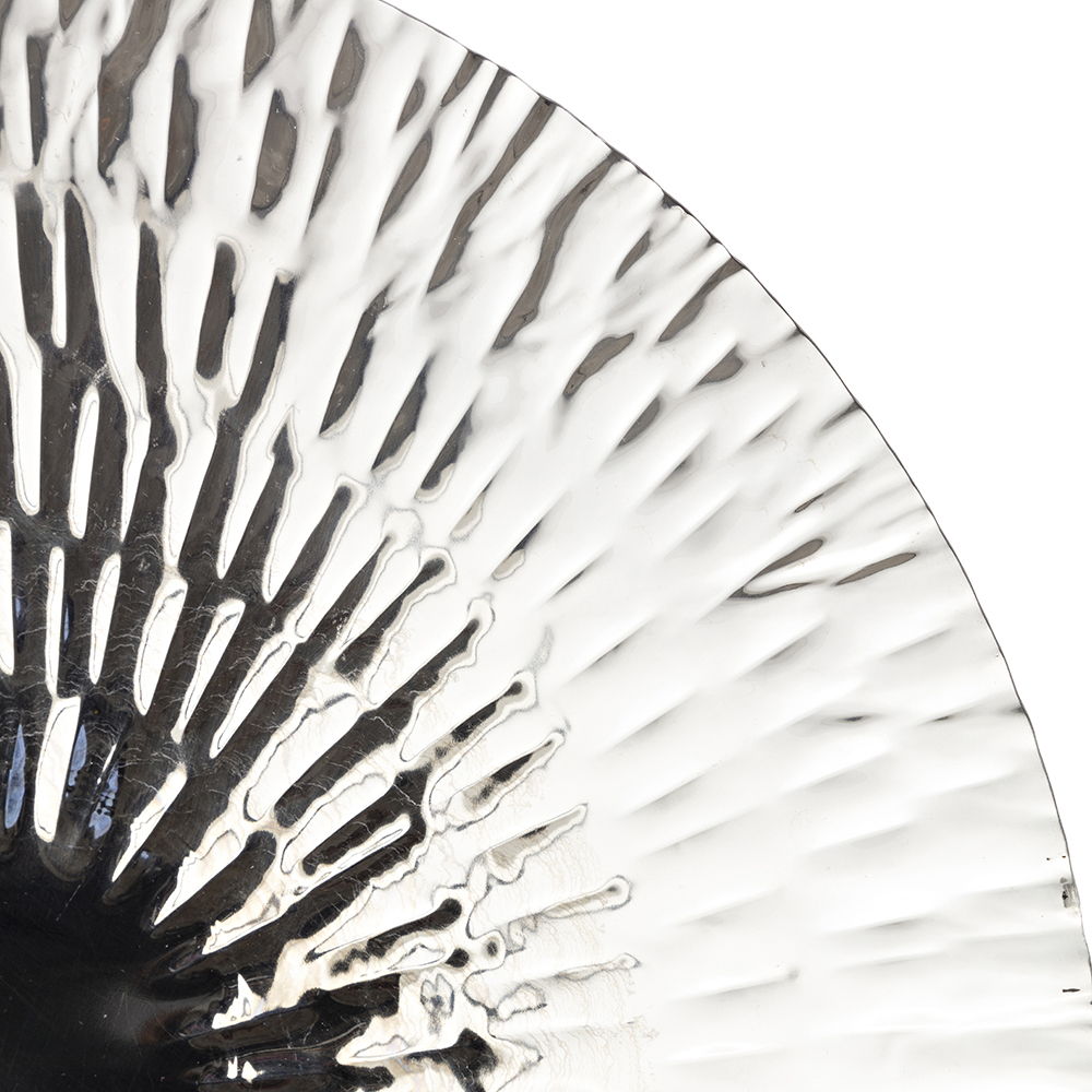 Textured Oversized Disc, Wall Decor For Living Room (Set of 3) - Silver