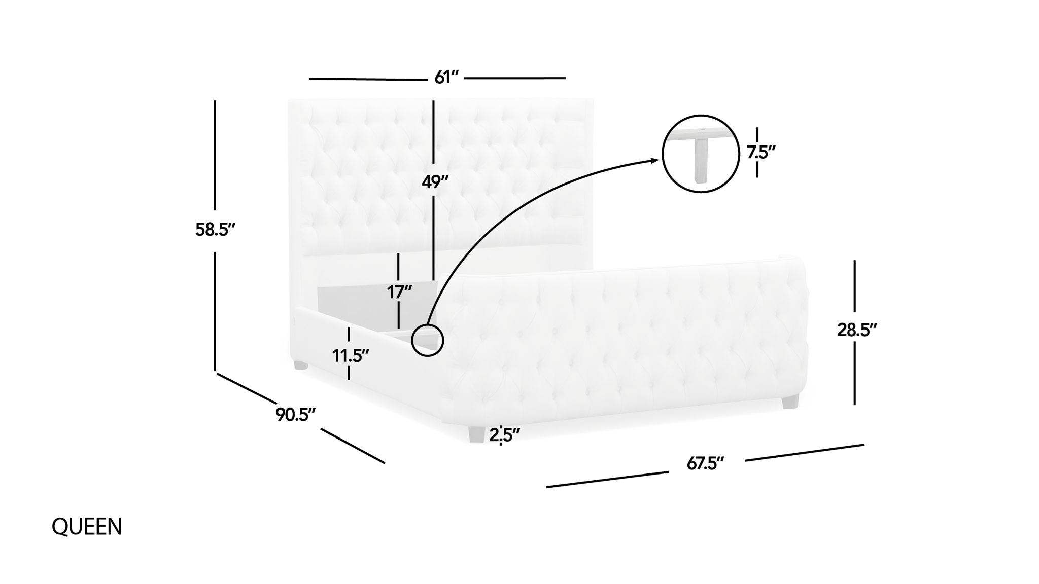 Brooklyn - Tufted Panel Bed Headboard And Footboard Set