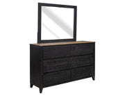 International Furniture Direct Empire - Dresser - Satin Black / Brown | Meri Furniture