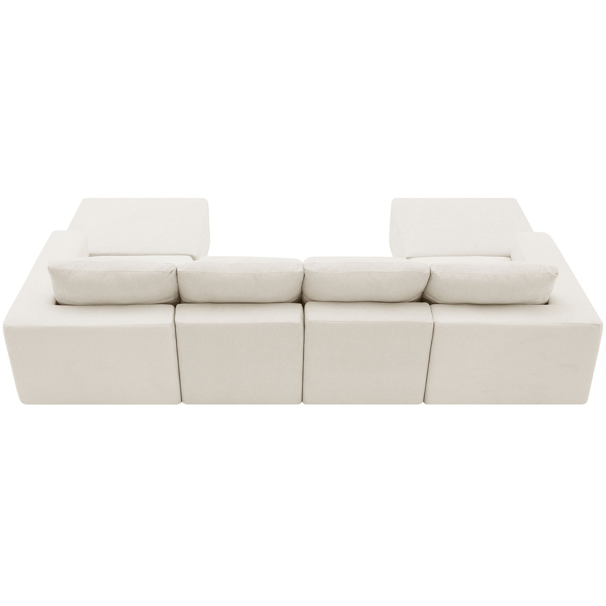 Modular U Shaped Sectional With Ottomans, Luxury Cloud Floor Couch With Deep Seat Fully Compressed Upholstered Sofa