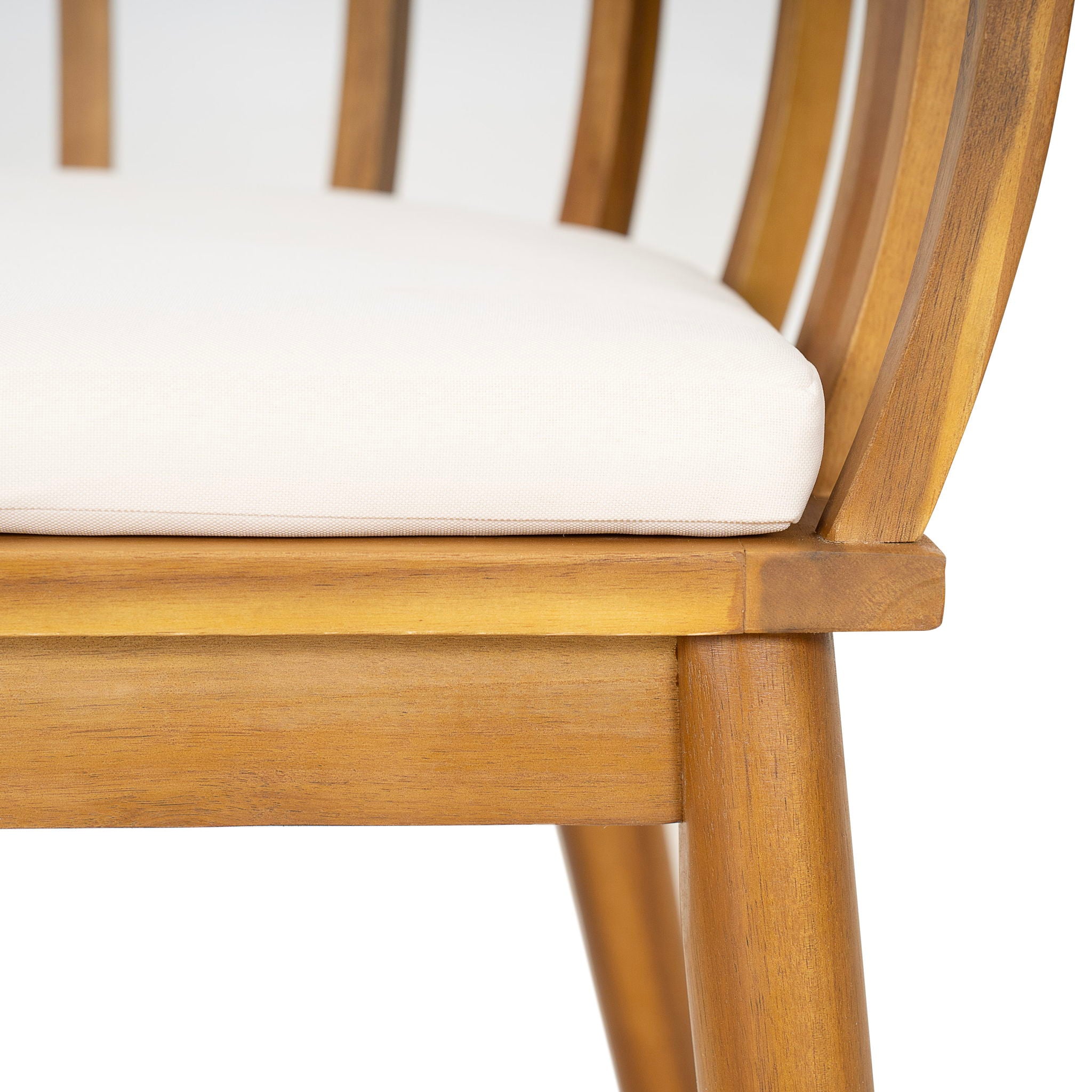 Klismos - Dining Armchair (Set of 2) - Teak / Beige