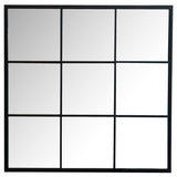 Quetzal - Square Window Pane Wall Mirror - Black